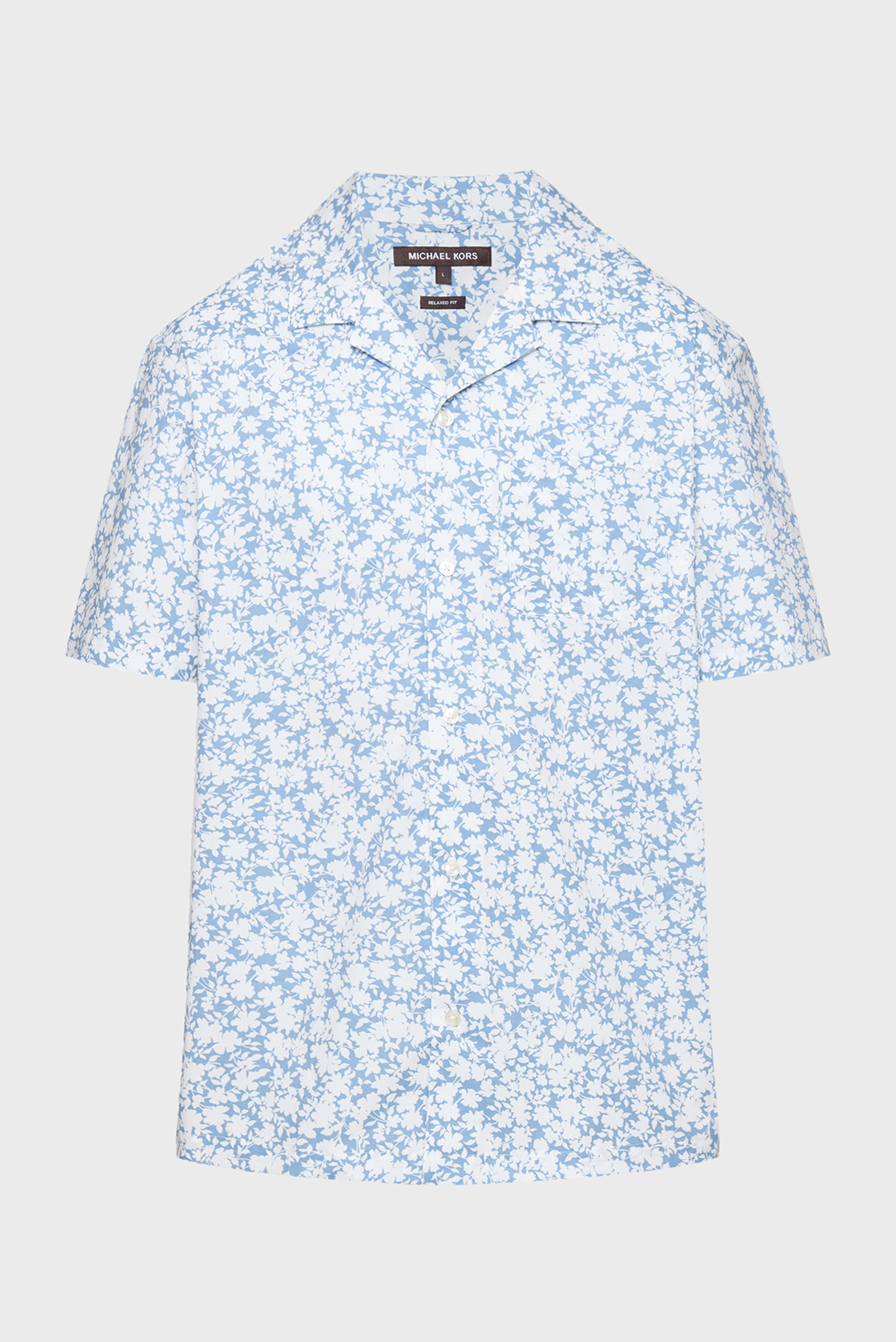 Мужская голубая рубашка с узором SS RLX FLORAL CAMP Голубой XL Michael Kors CS5409LHPM Мужская голубая рубашка с узором SS RLX FLORAL CAMP Голубой XL Michael Kors CS5409LHPM