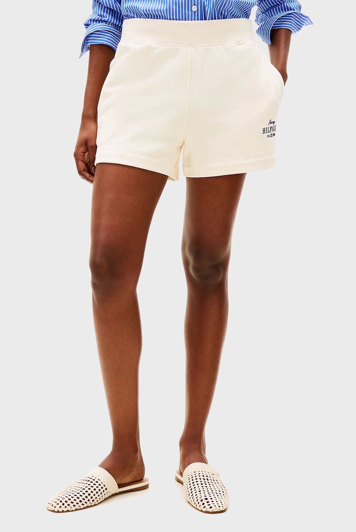 Женские белые шорты REG HILFIGER Белый M Tommy Hilfiger WW0WW45518 Женские белые шорты REG HILFIGER Белый M Tommy Hilfiger WW0WW45518