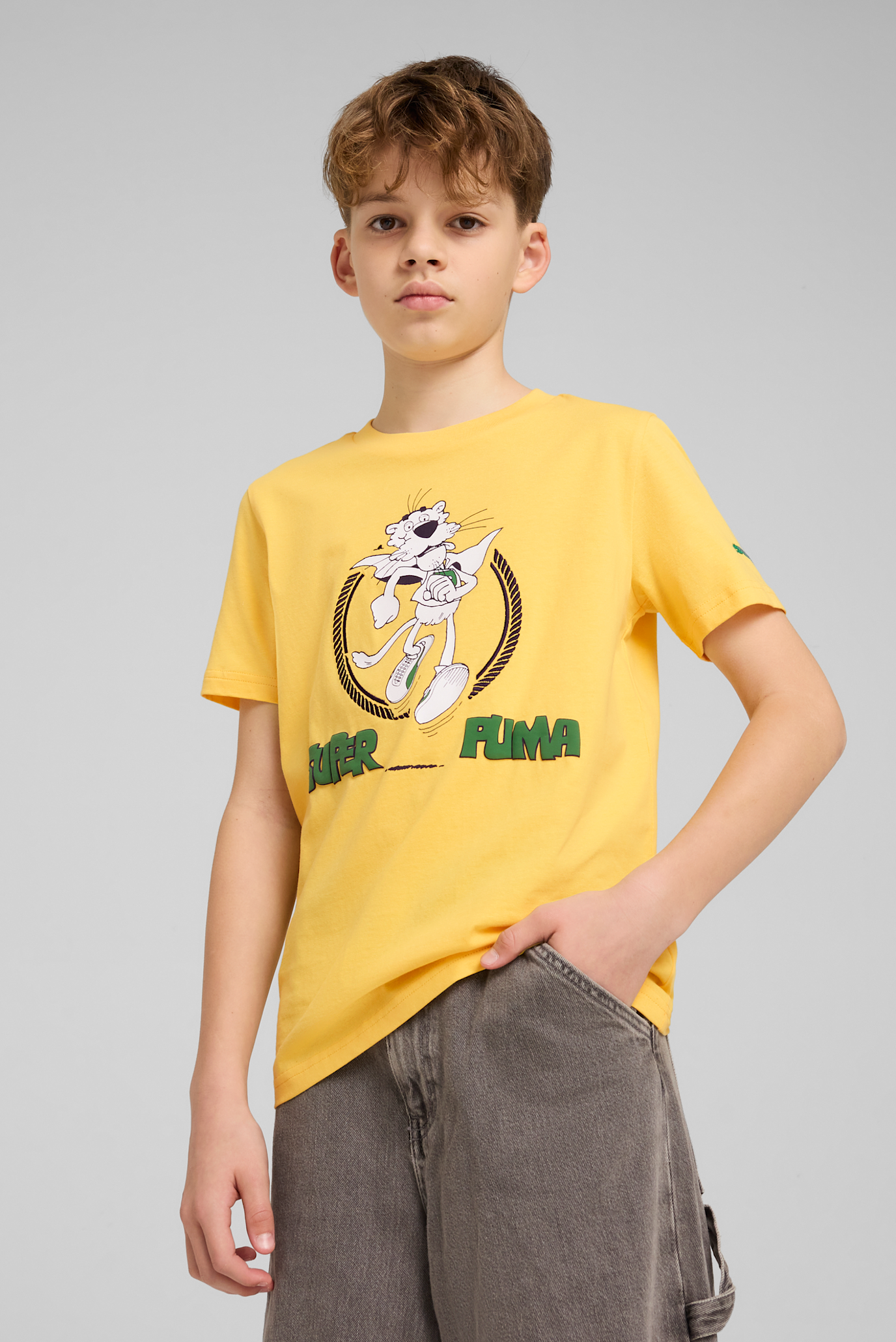 Детская желтая футболка SUPER PUMA Graphic Tee I Youth 1