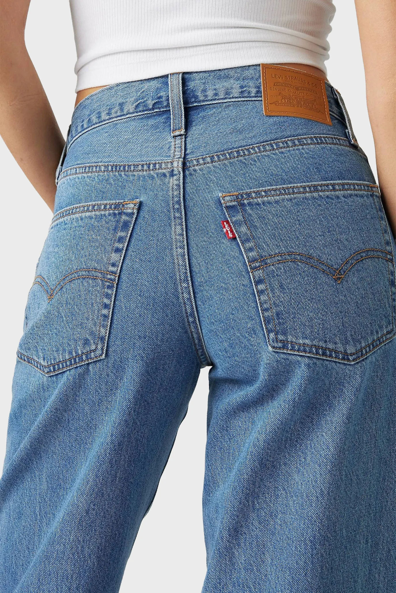 Женские голубые джинсы Baggy Dad 7