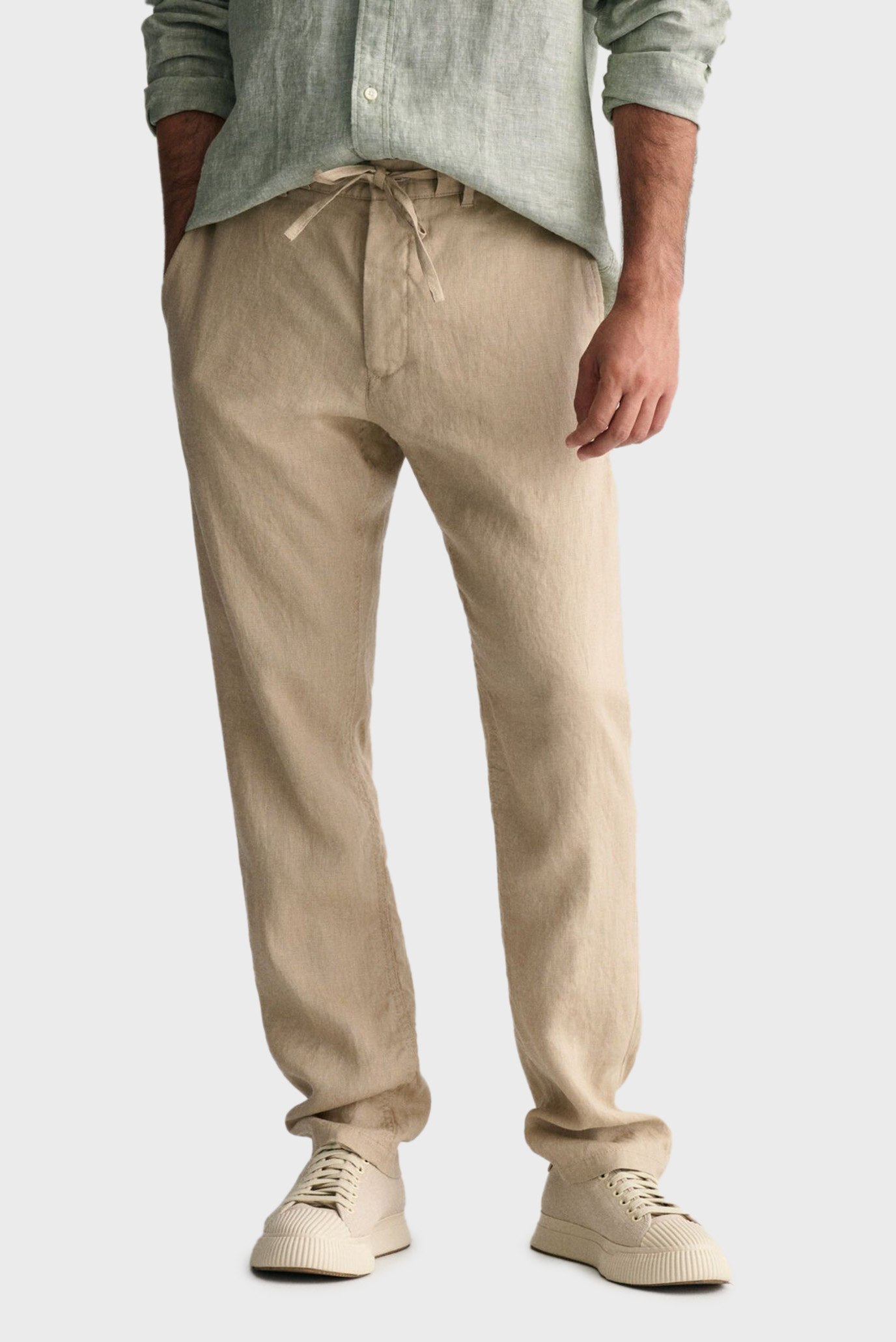 Мужские бежевые льняные брюки RELAXED LINEN DS 1