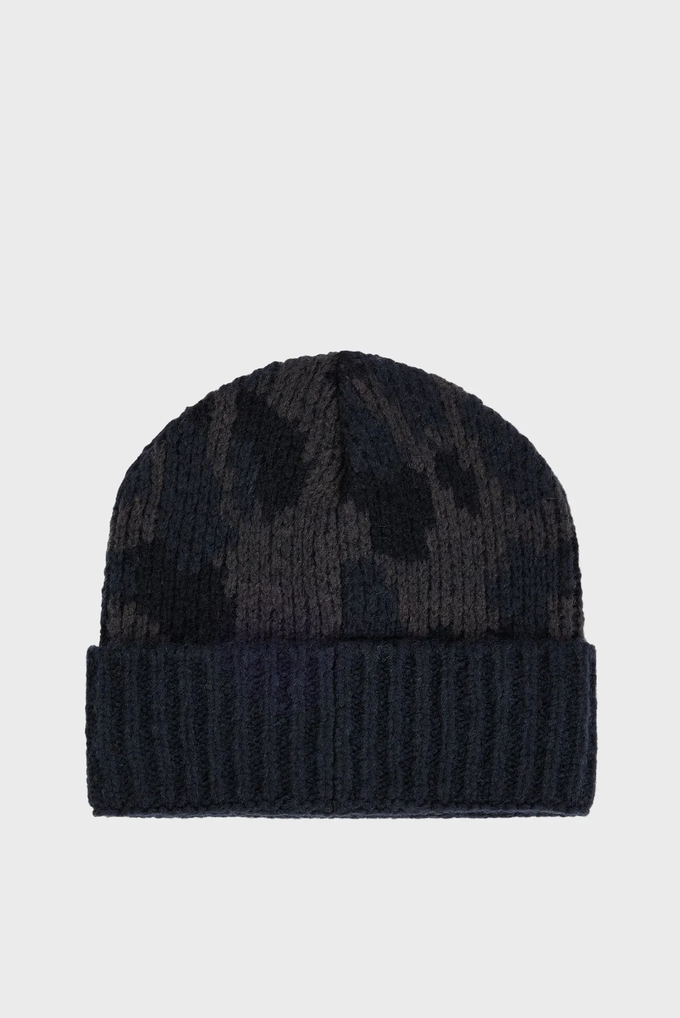 Чоловіча темно-сіра вовняна шапка з візерунком 3