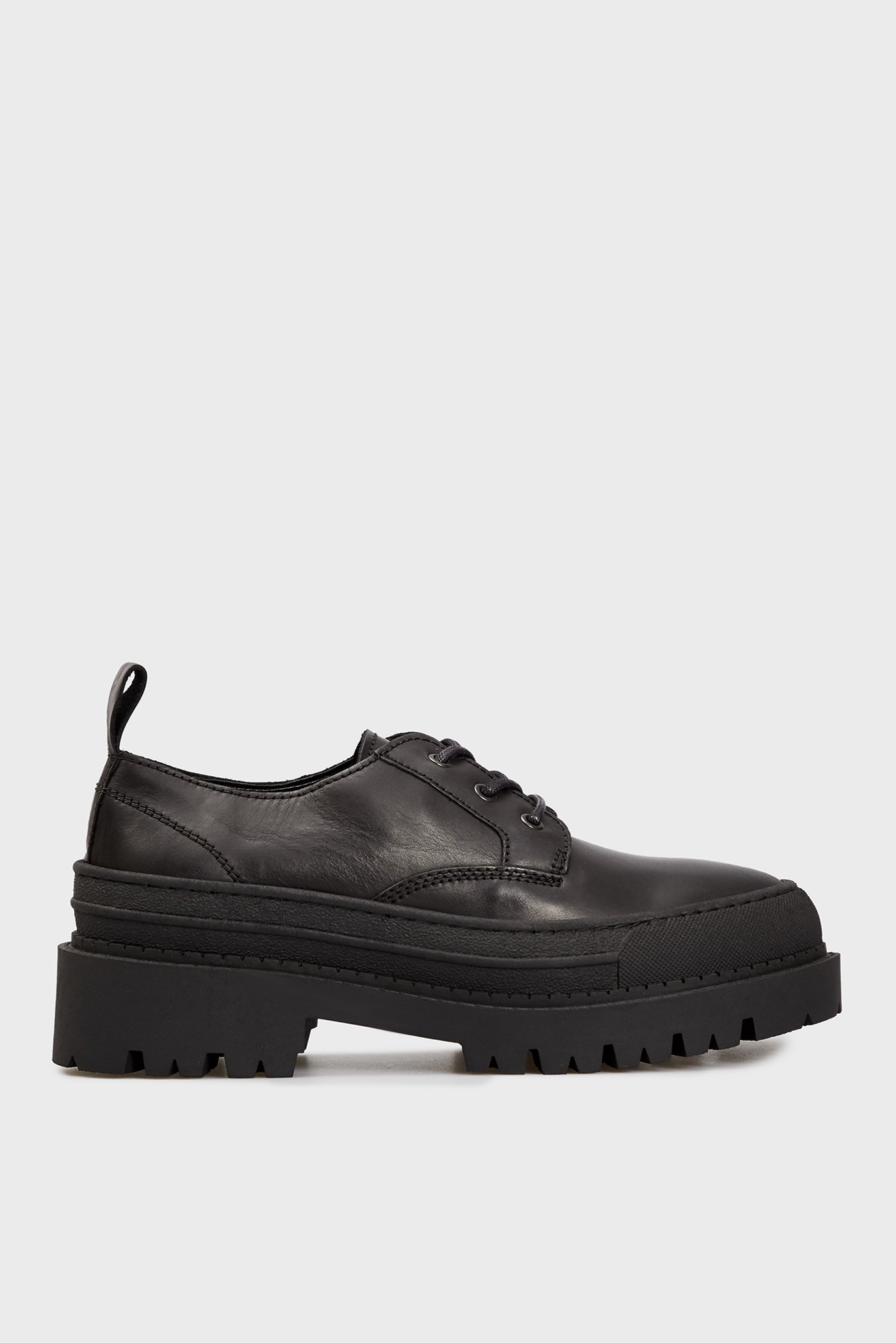 Жіночі чорні шкіряні дербі TOMMY JEANS FOXING LEATHER SHOE 1