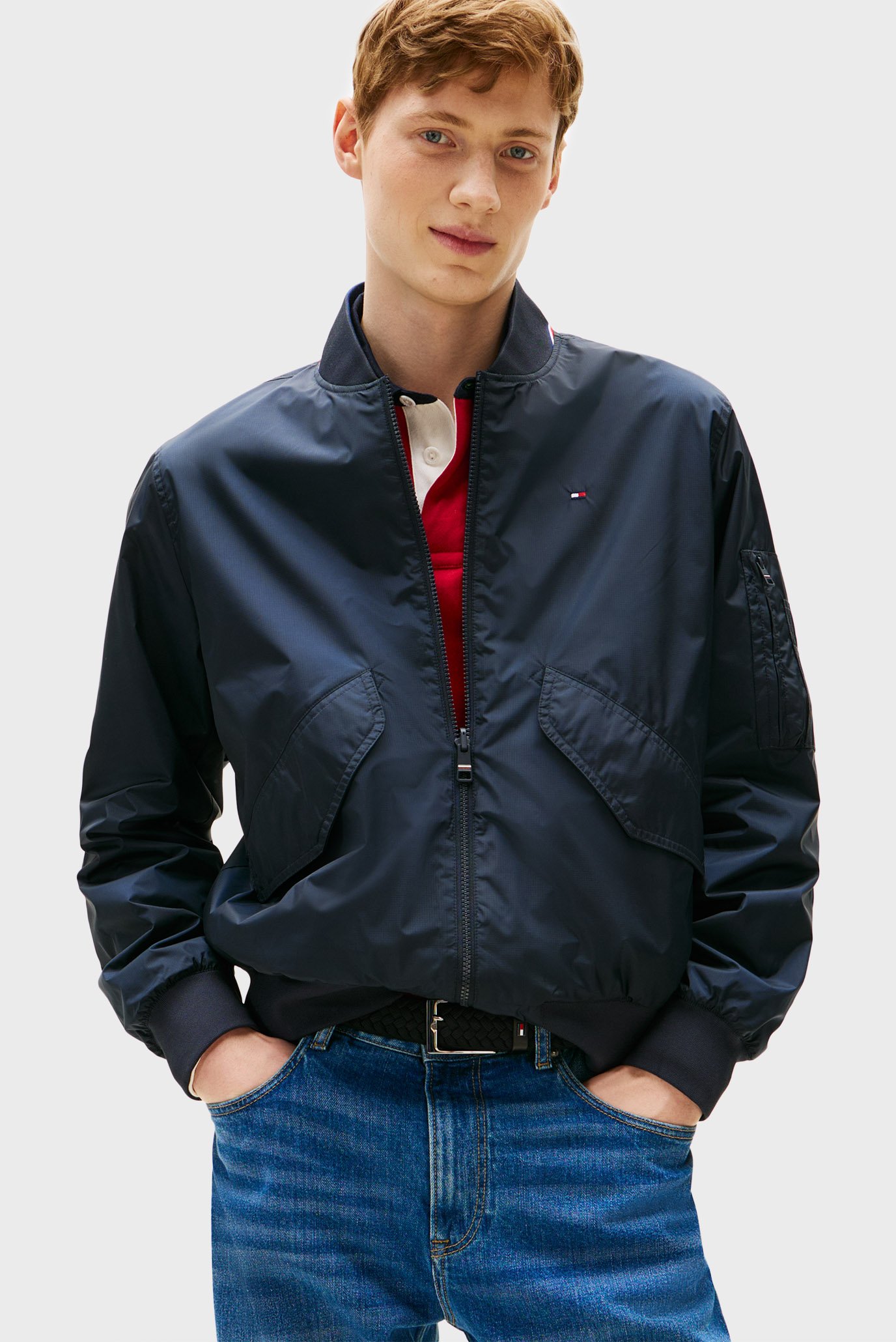 Мужской темно-синий бомбер REVERSIBLE Синий S Tommy Hilfiger MW0MW40224 Мужской темно-синий бомбер REVERSIBLE Синий S Tommy Hilfiger MW0MW40224