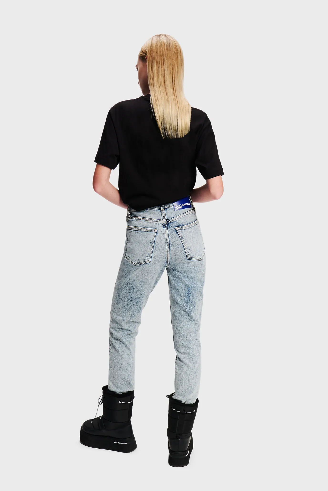 Женские голубые джинсы klj hr tapered denim 3