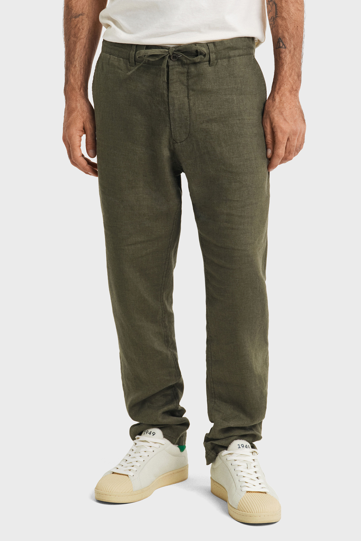Мужские зеленые льняные брюки RELAXED LINEN DS PANTS Зеленый M Gant 1505272 Мужские зеленые льняные брюки RELAXED LINEN DS PANTS Зеленый M Gant 1505272