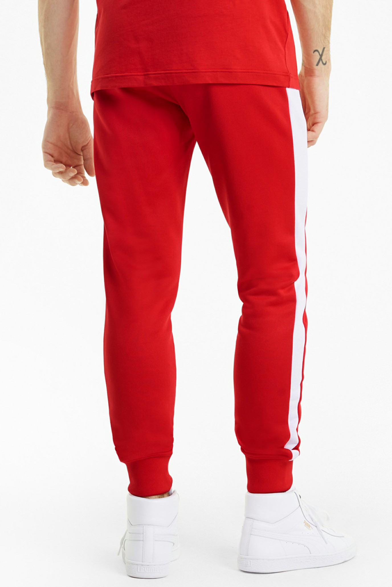 Puma red hotsell track pants