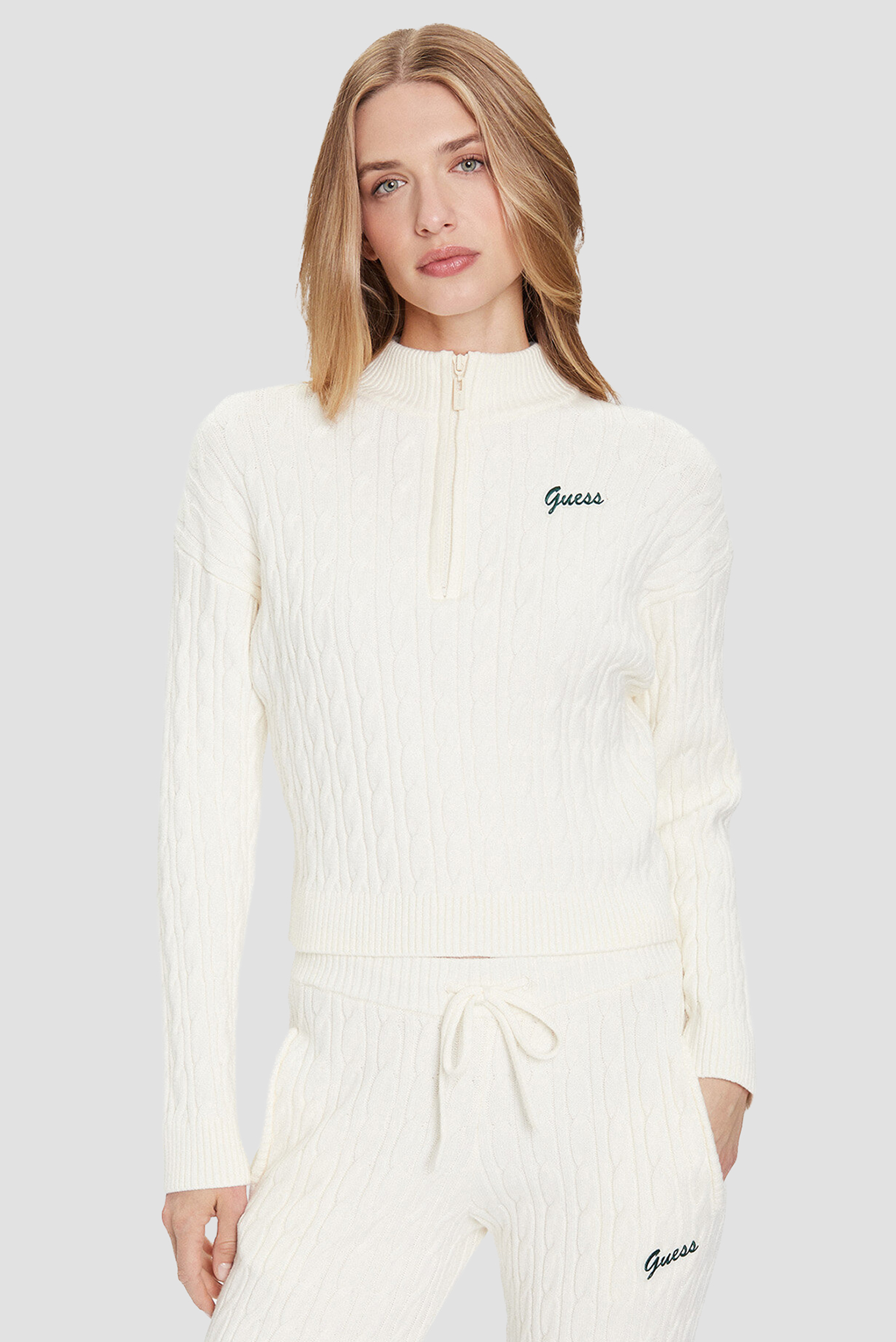 Женская белая кофта Белый M Guess V5BR02.Z0572;G1O6 Женская белая кофта Белый M Guess V5BR02.Z0572;G1O6