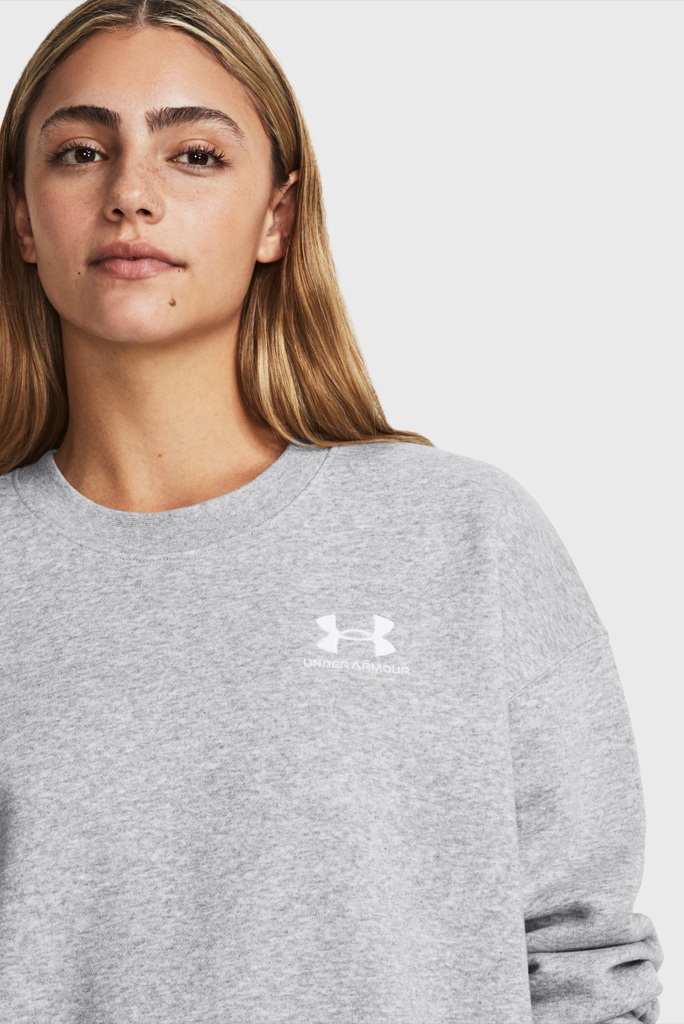 Женский серый свитшот Essential Flc OS Crew Under Armour 1379475-012 ...