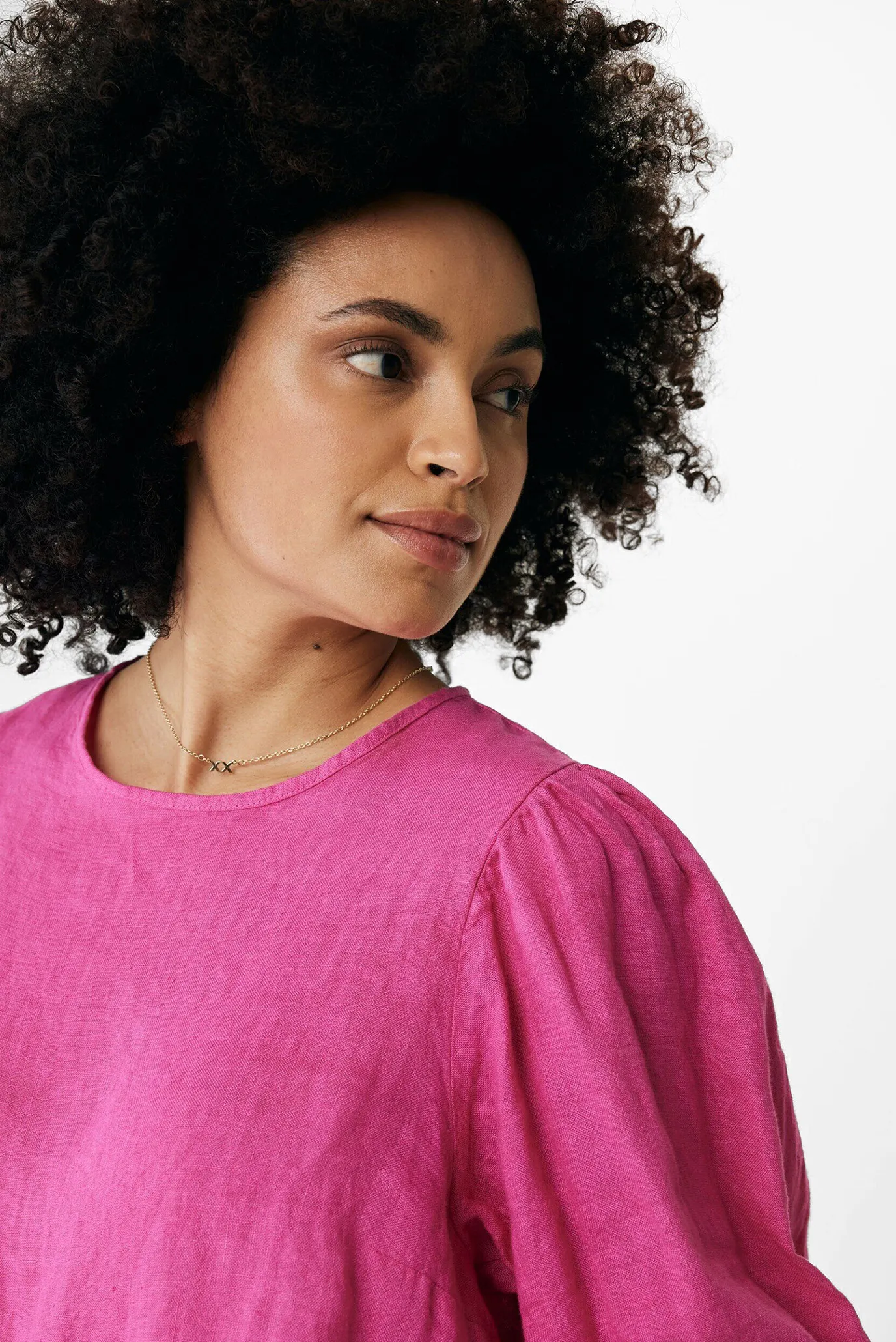 Жіноча малинова лляна блуза 4