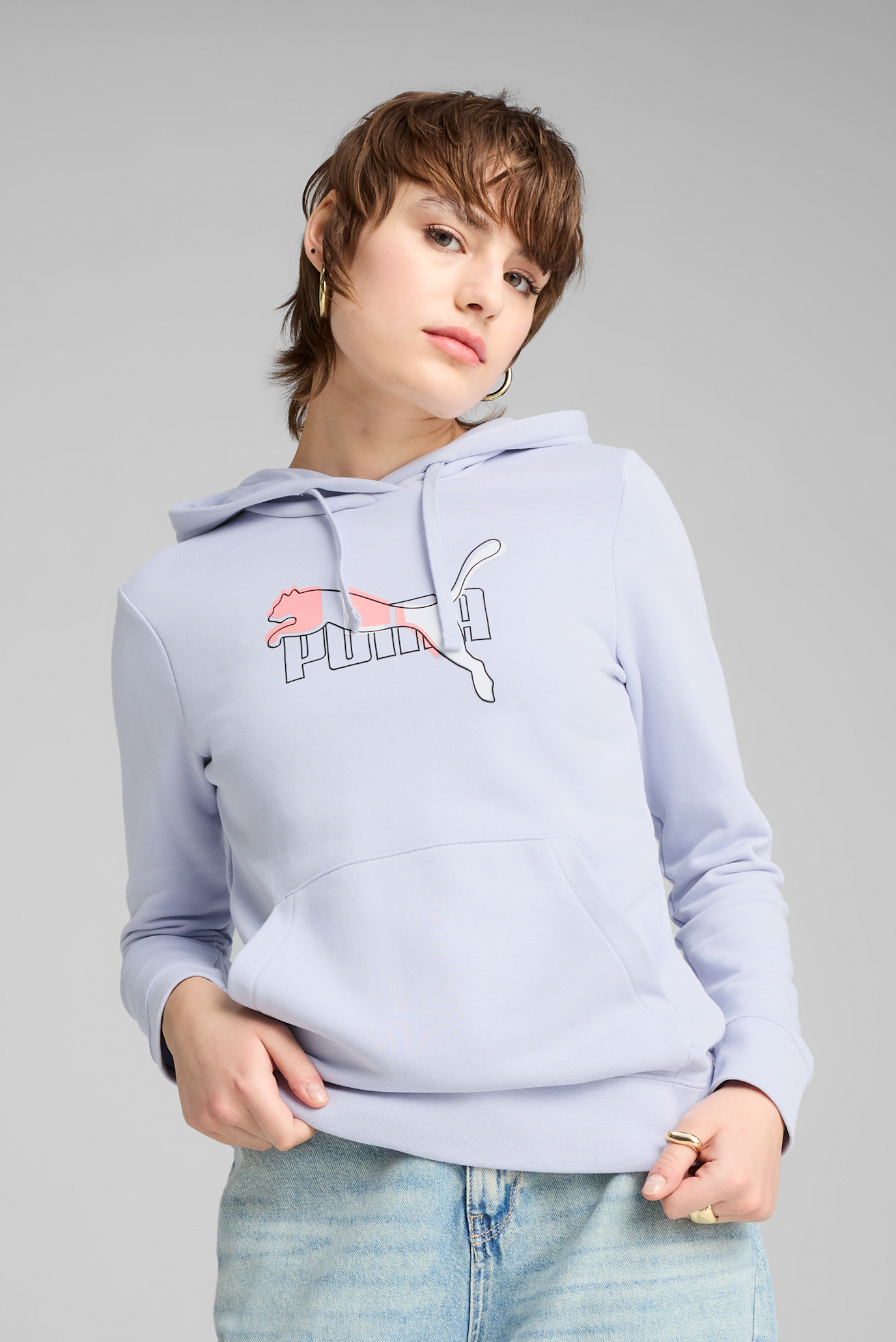 Женское голубое худи ESS LOGO LAB Hoodie Women 1