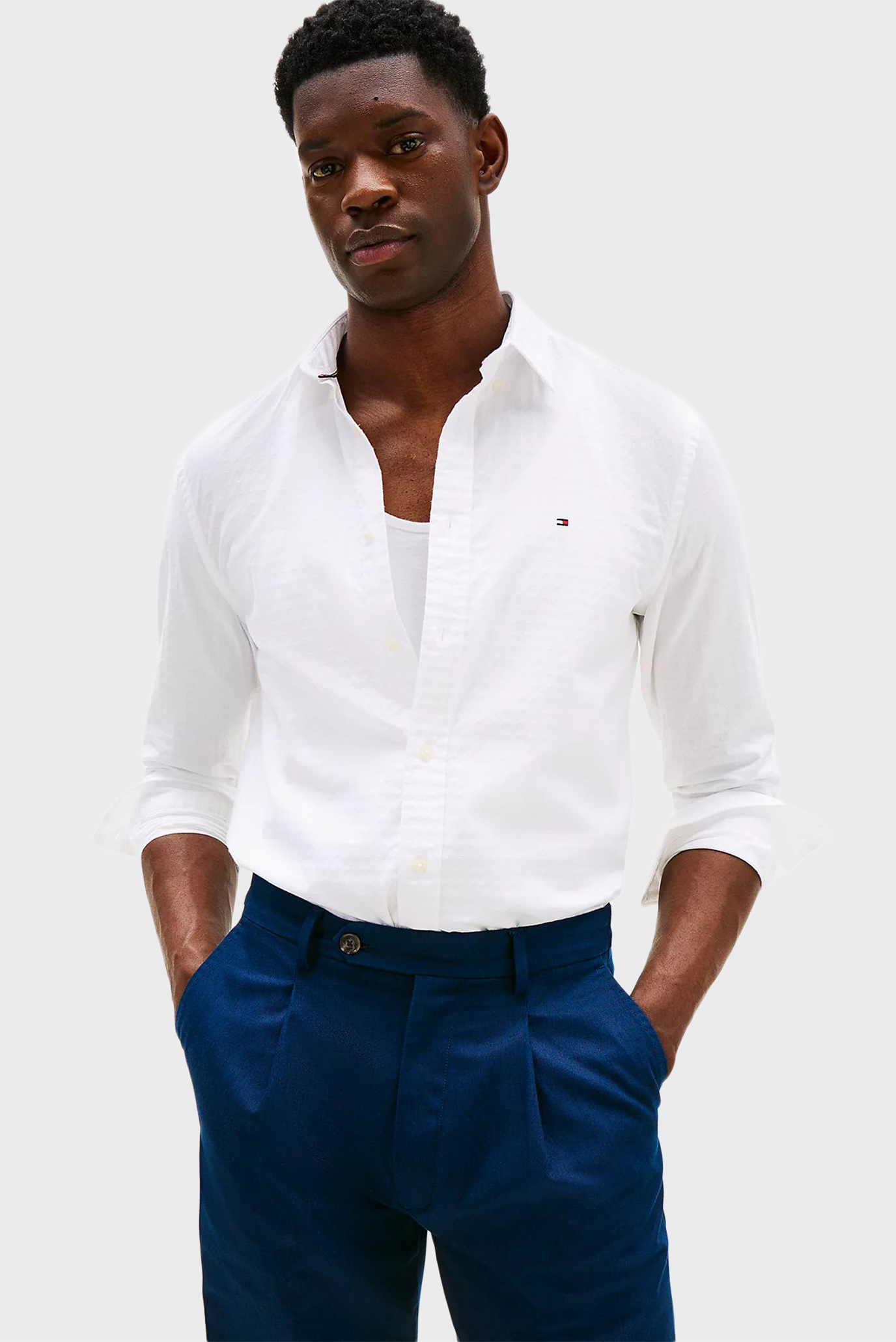 Мужская белая рубашка DOBBY STRUCTURE Белый XL Tommy Hilfiger MW0MW39446