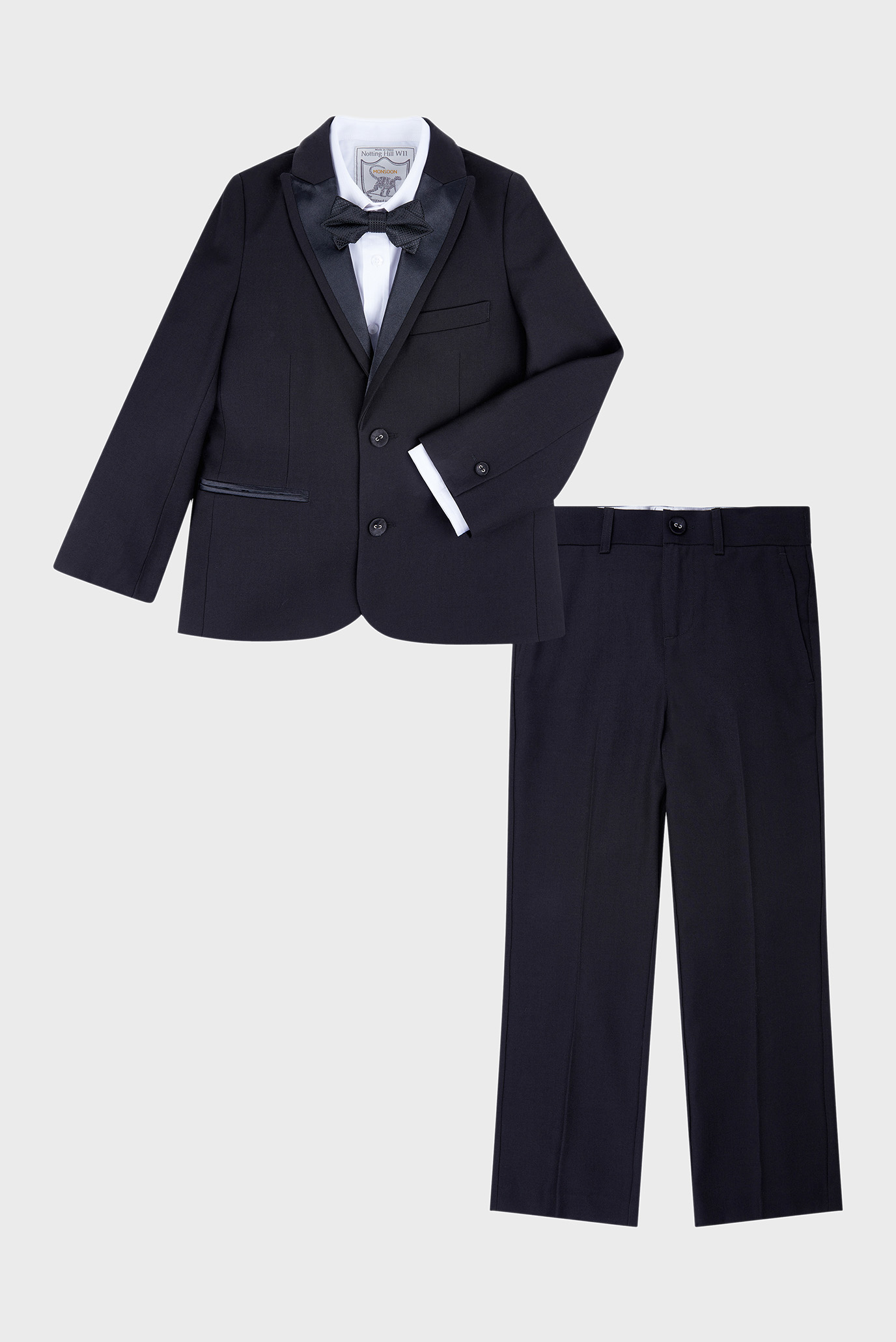 Детский черный костюм (пиджак, брюки, рубашка) 1