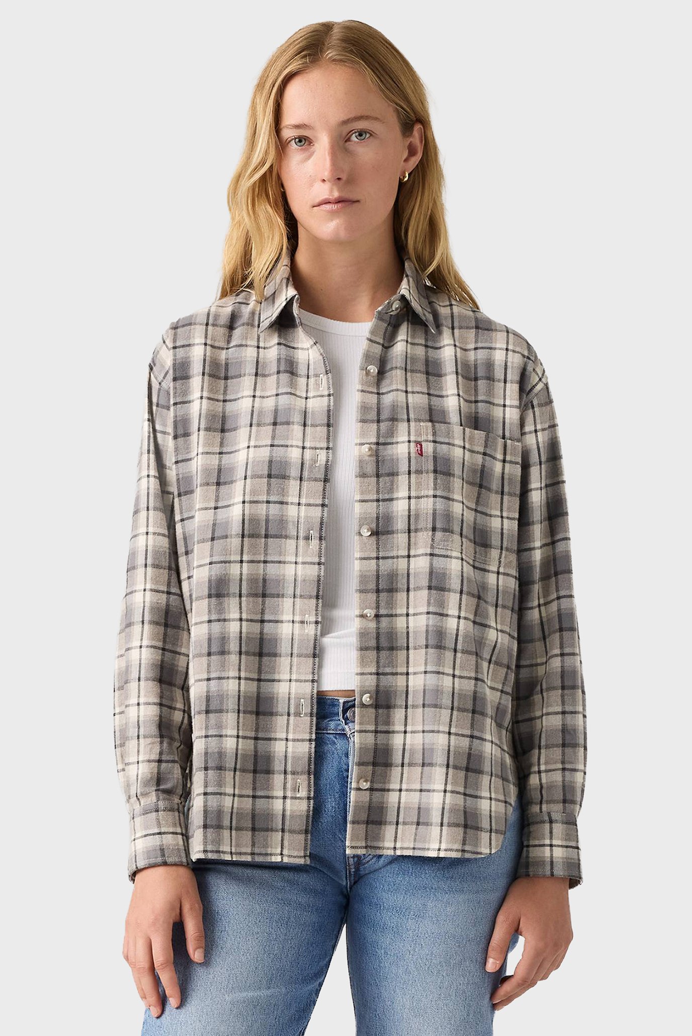Женская серая рубашка в клетку Серый XS Levi’s® 003OZ;0005