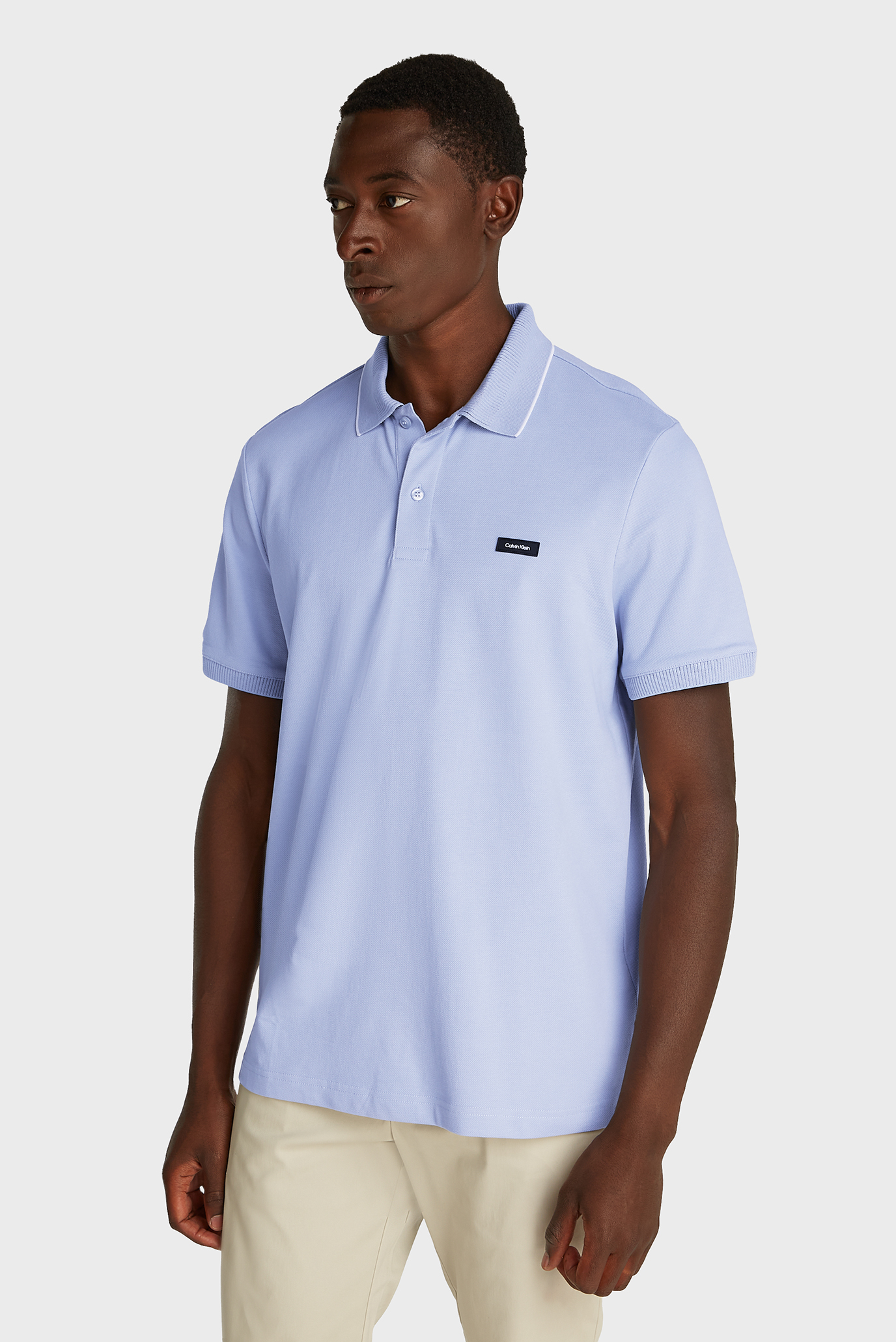 Мужское голубое поло LIQUID TOUCH WELT ZIP POLO Голубой S Calvin Klein K10K112754 Мужское голубое поло LIQUID TOUCH WELT ZIP POLO Голубой S Calvin Klein K10K112754
