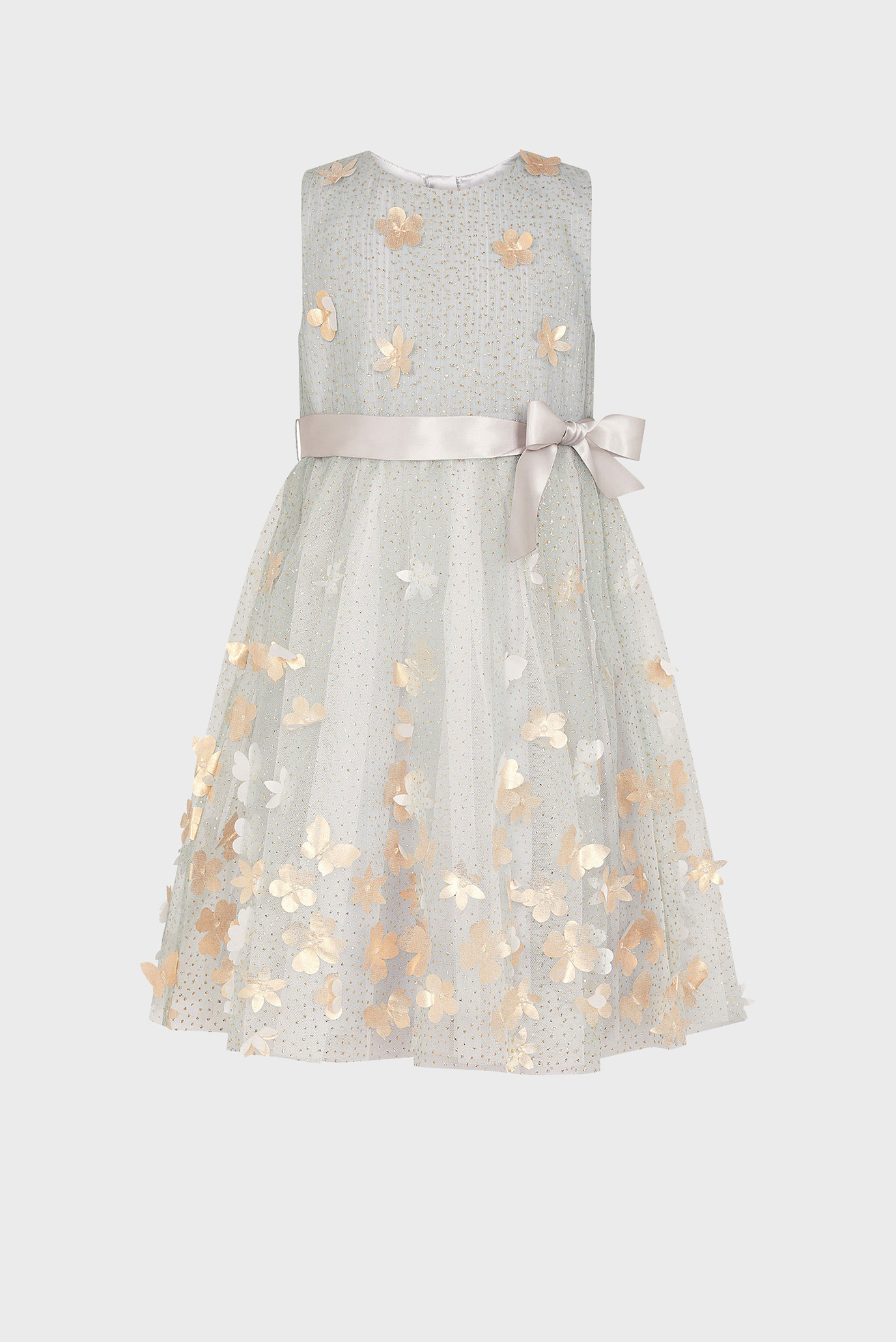 Детское серое платье GREY PETAL 3D DRESS 1