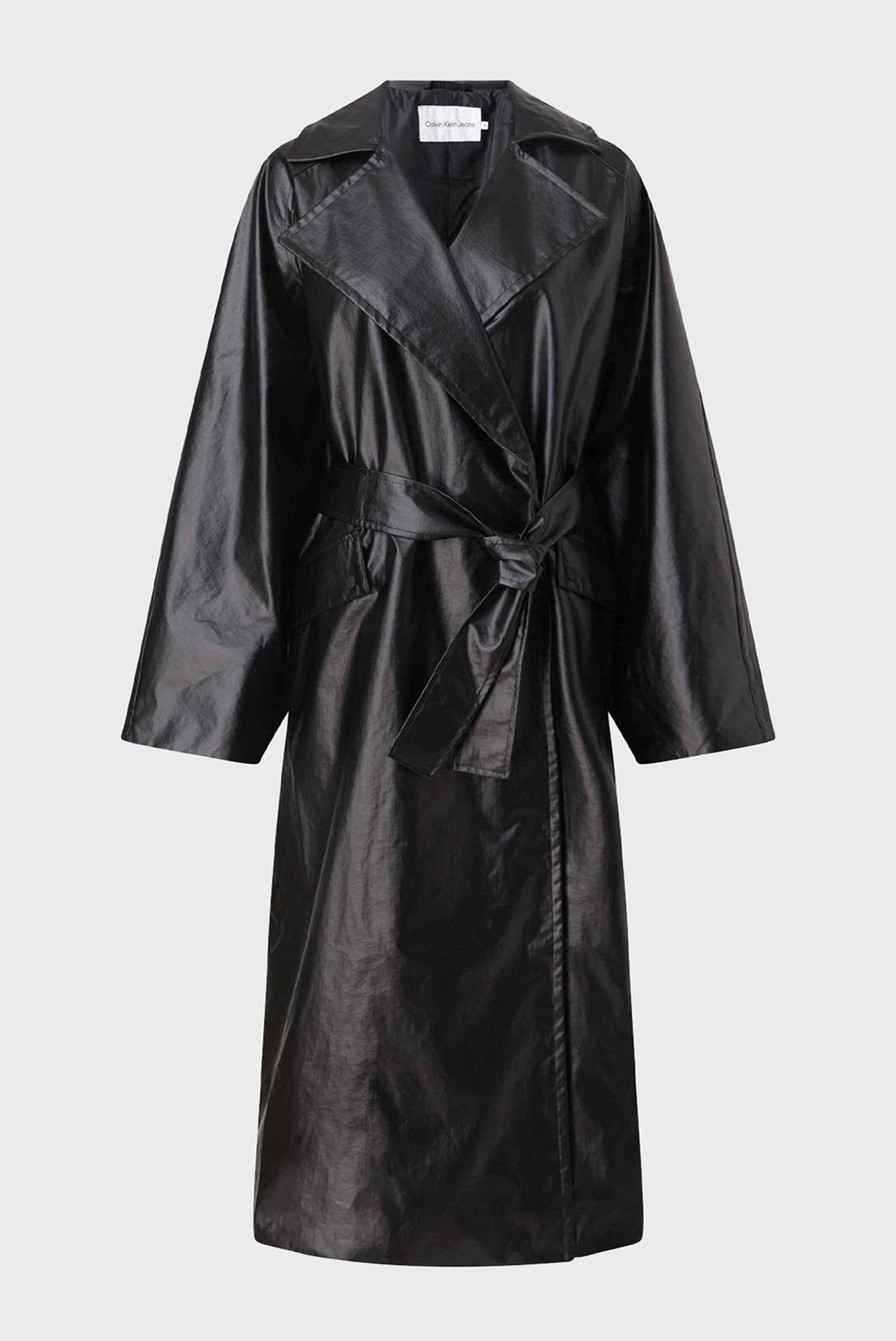 Жіночий чорний тренч GLOSSY TRENCH COAT 1