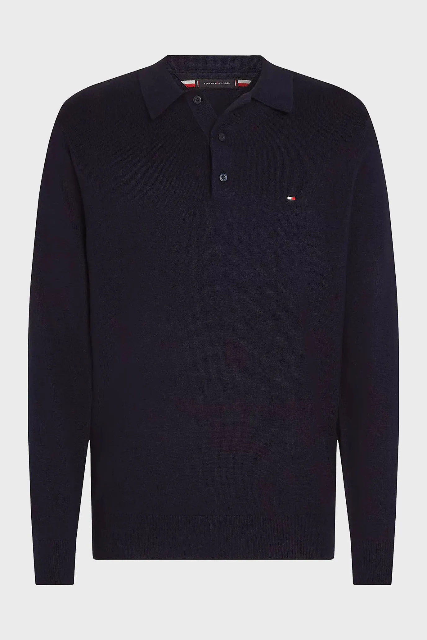 Мужское темно-синее поло PIMA ORG CTN CASHMERE LS POLO 5