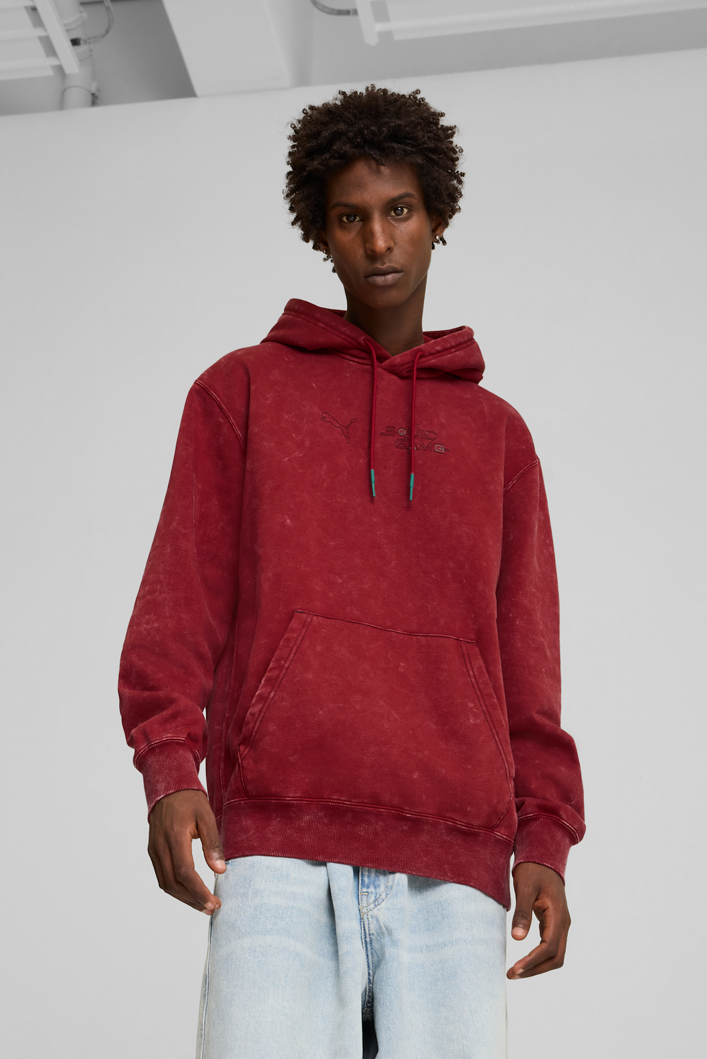 Мужское бордовое худи PUMA x SQUID GAME Hoodie Men 1