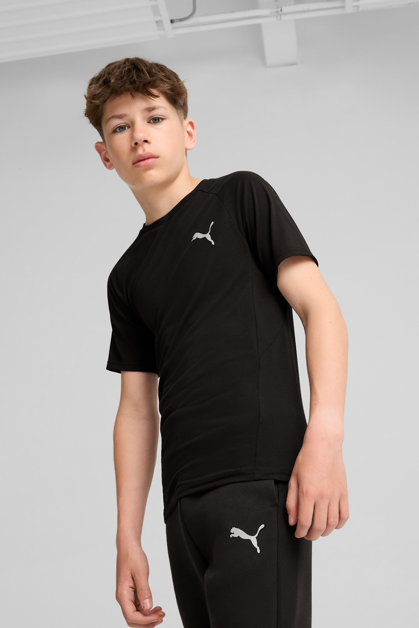 Дитяча чорна футболка EVOSTRIPE Tee Youth 1