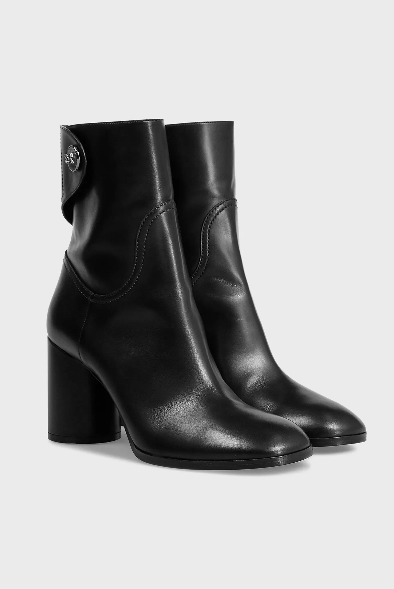 Женские черные кожаные ботильоны 3