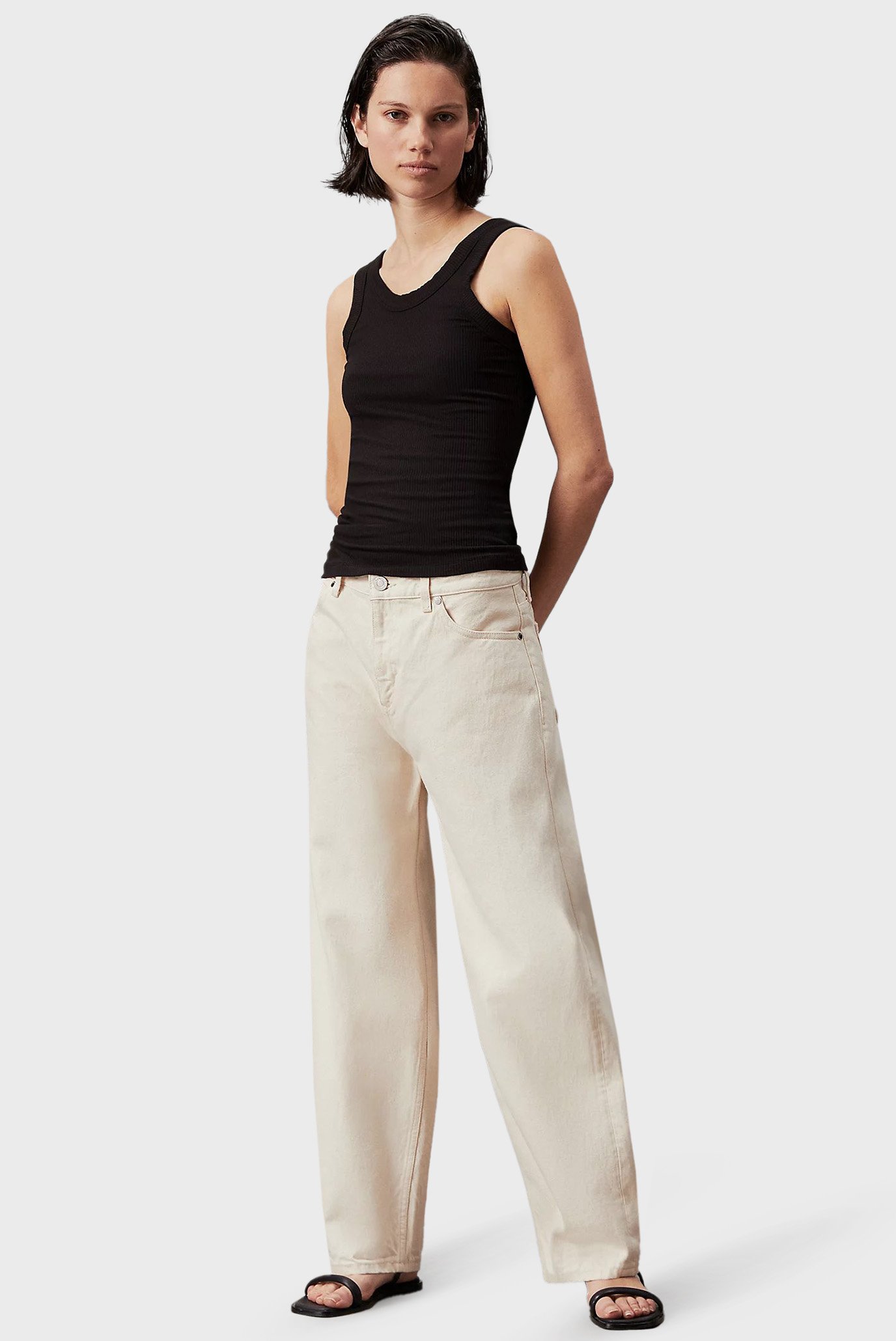 Жіночі білі джинси HIGH RISE BARREL 1
