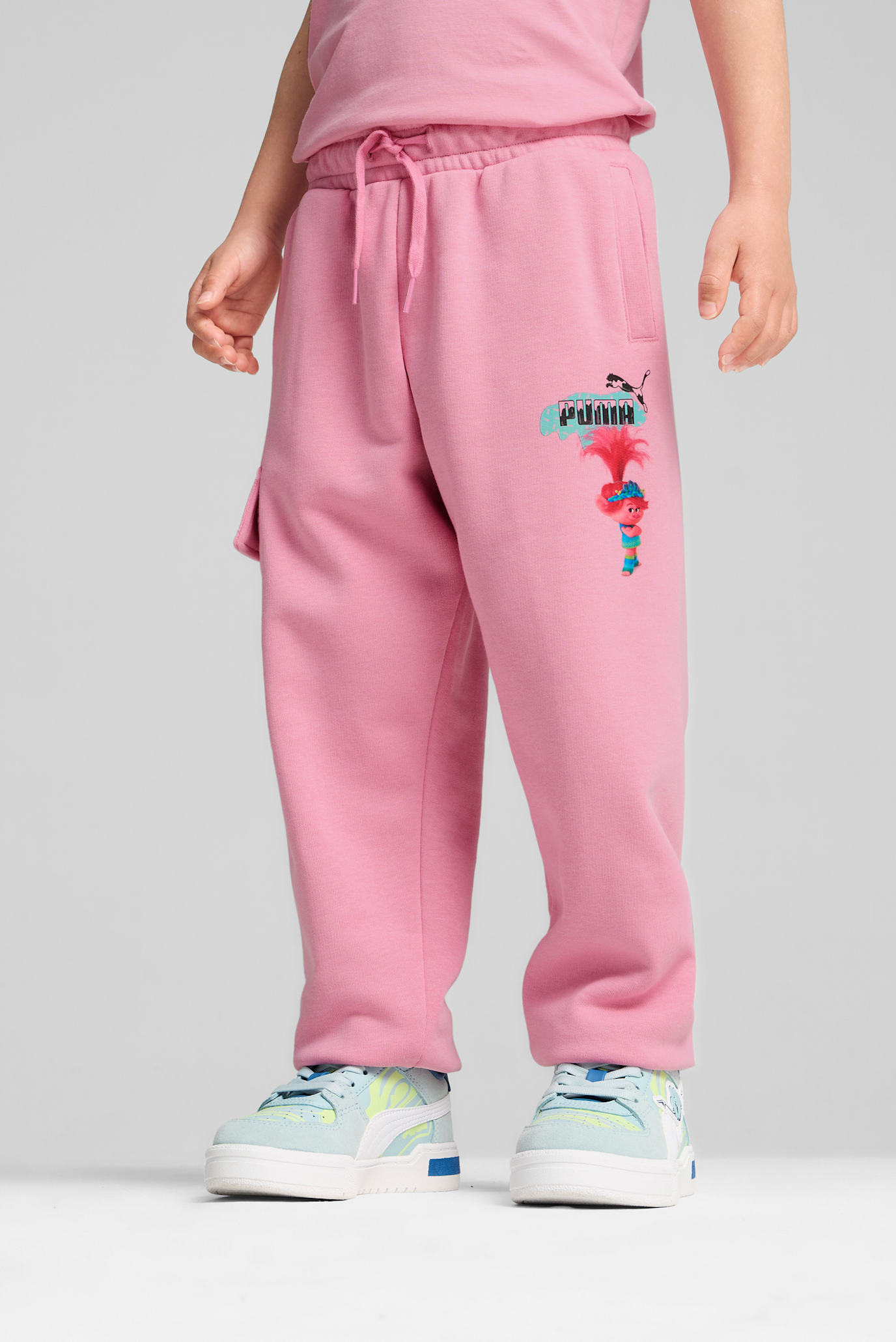 Детские розовые спортивные брюки PUMA x TROLLS Cargo Pants Kids 1