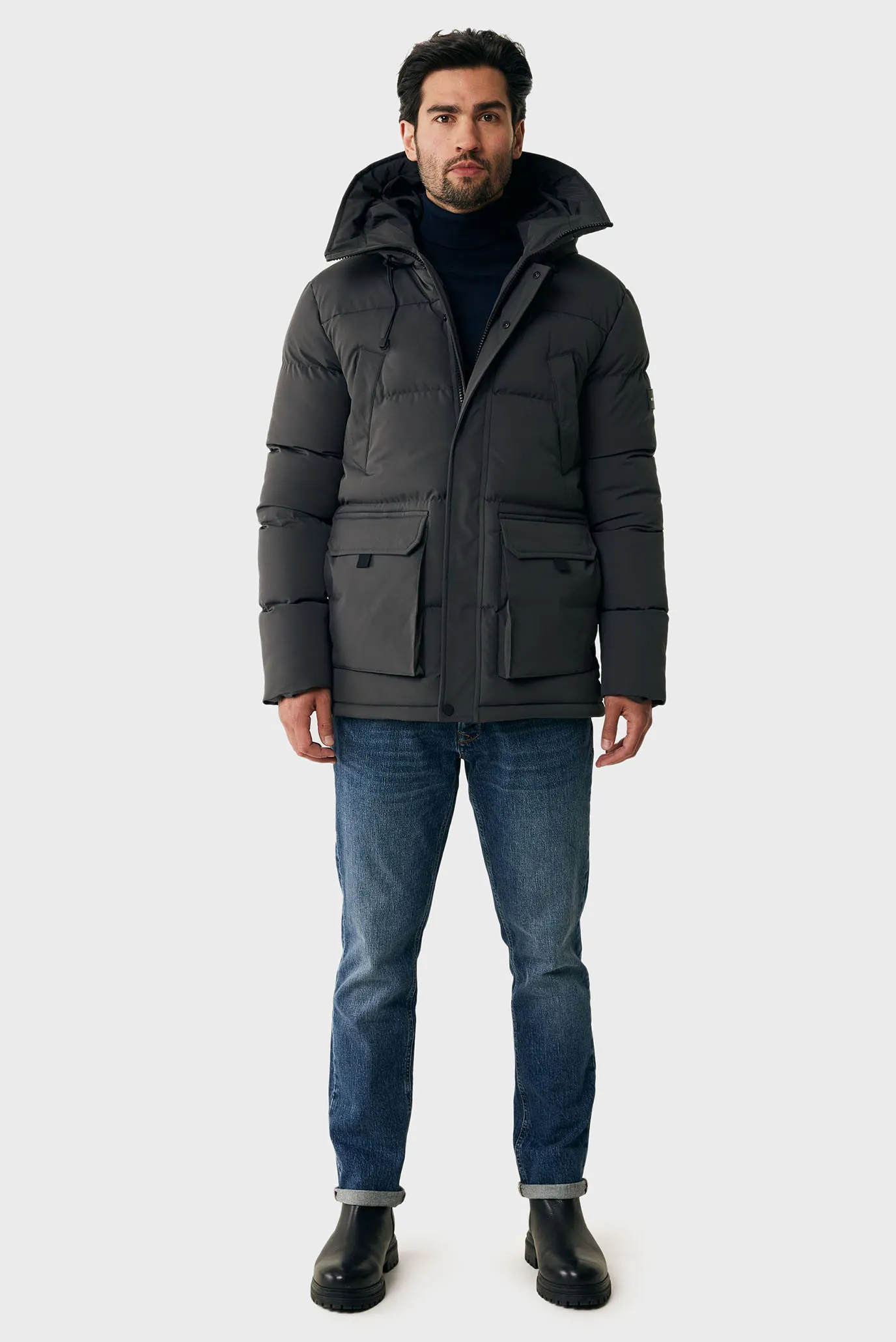 Чоловіча темно-сіра парка 2