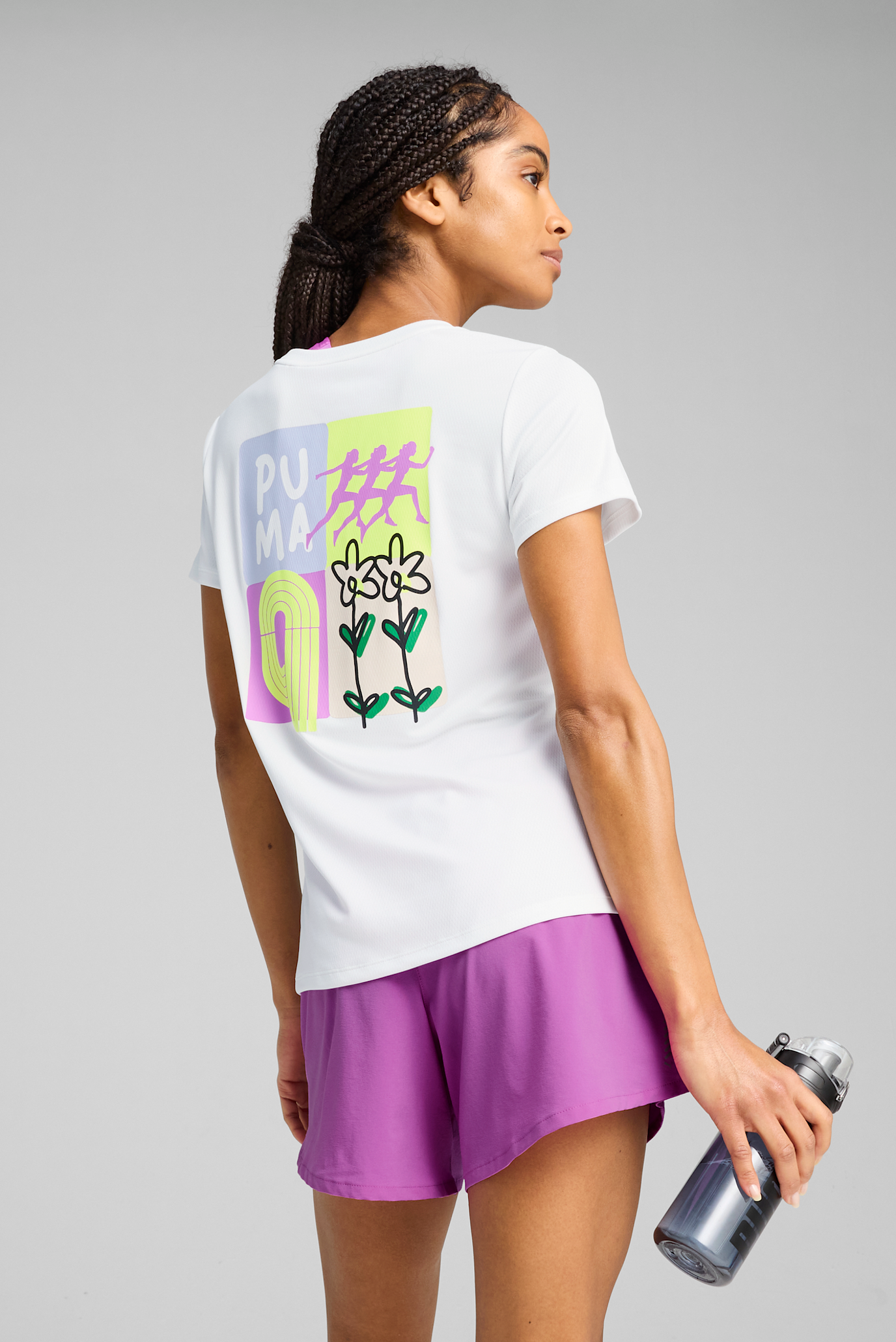 Женская белая футболка Graphic Running Tee Women 1