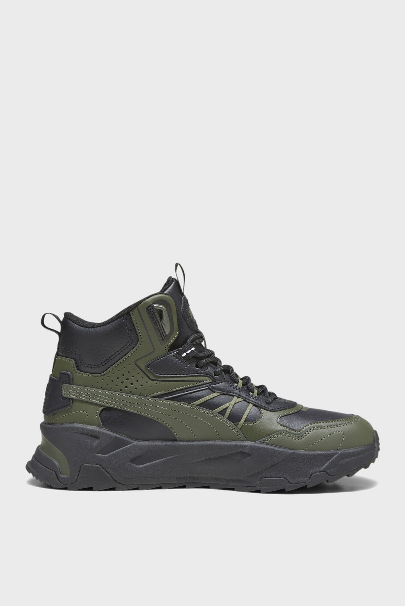 Мужские зеленые кожаные кроссовки Trinity Mid Hybrid Men’s Leather Sneakers 1