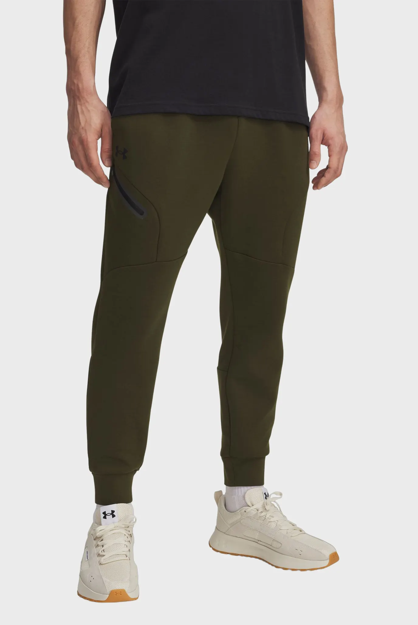 Чоловічі оливкові спортивні штани UA Unstoppable Flc Jgr EU 1