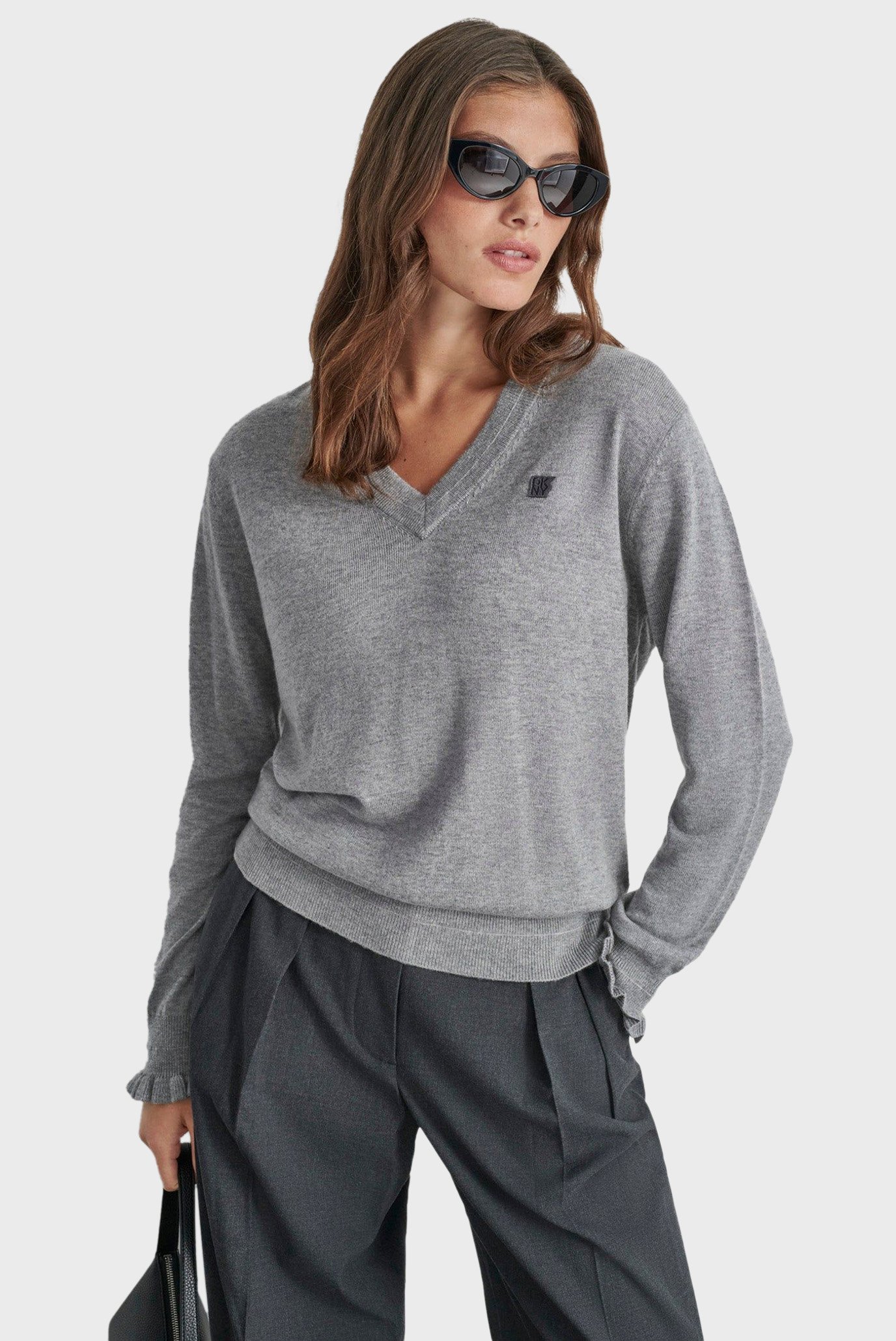 Женский серый пуловер Серый XS DKNY D2G4A151 Женский серый пуловер Серый XS DKNY D2G4A151
