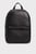 Мужской черный кожаный рюкзак LINK