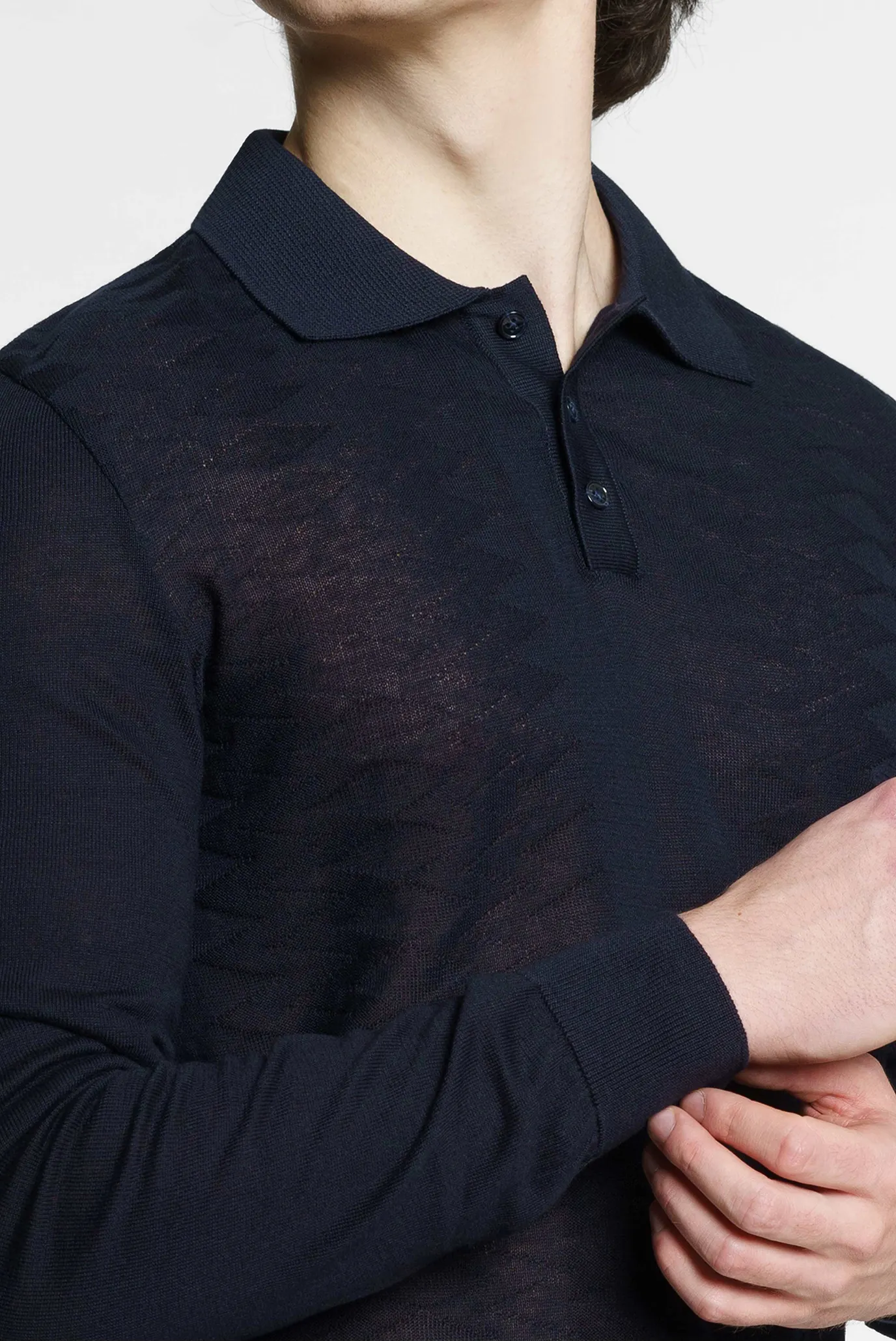 Мужское темно-синее поло 4