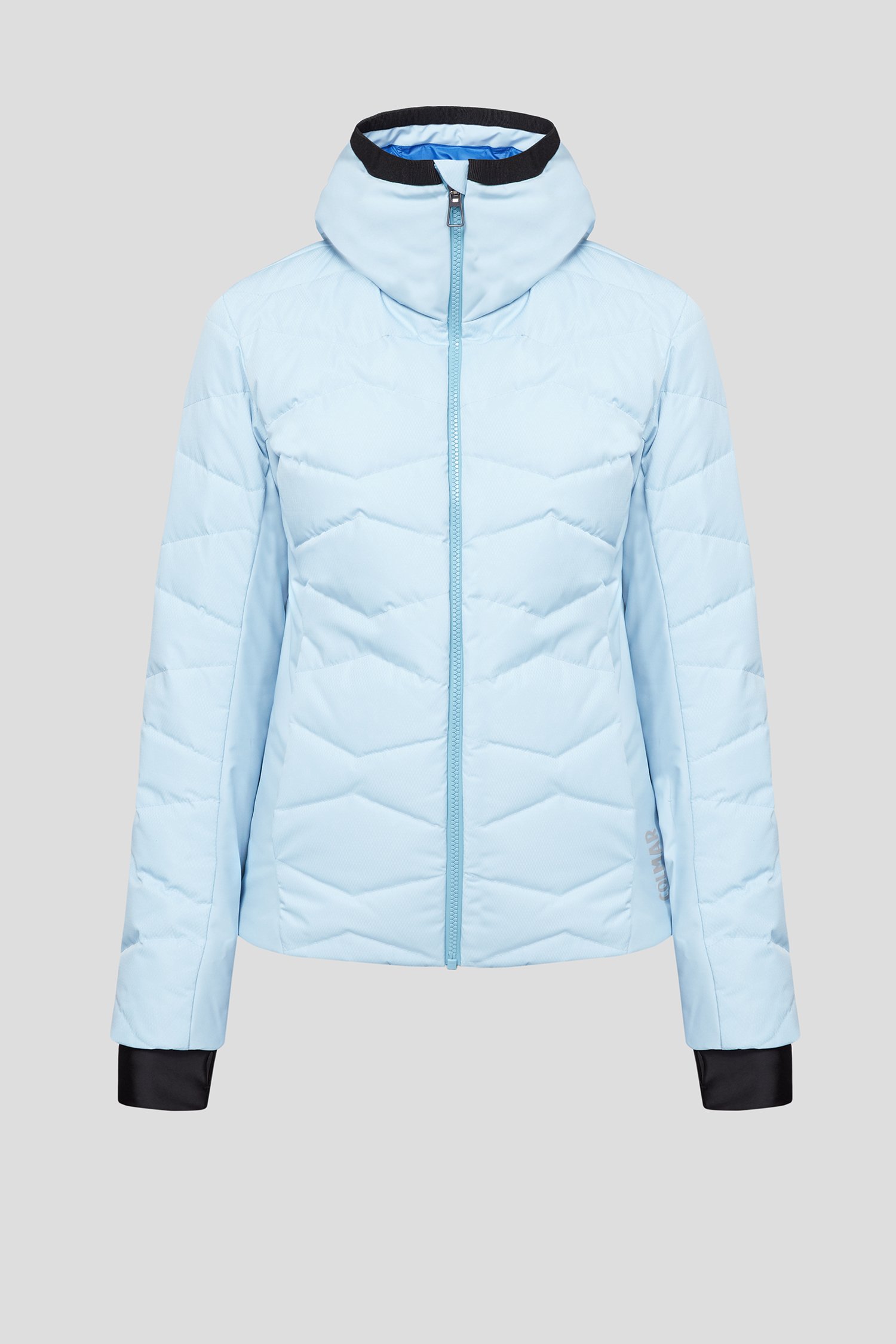 Женская голубая пуховая лыжная куртка 1