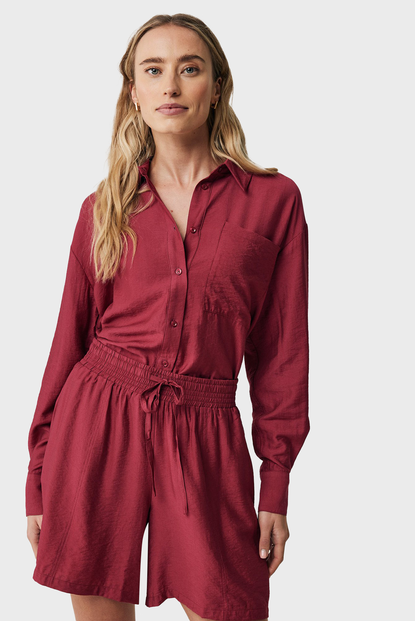 Женская бордовая блуза 1