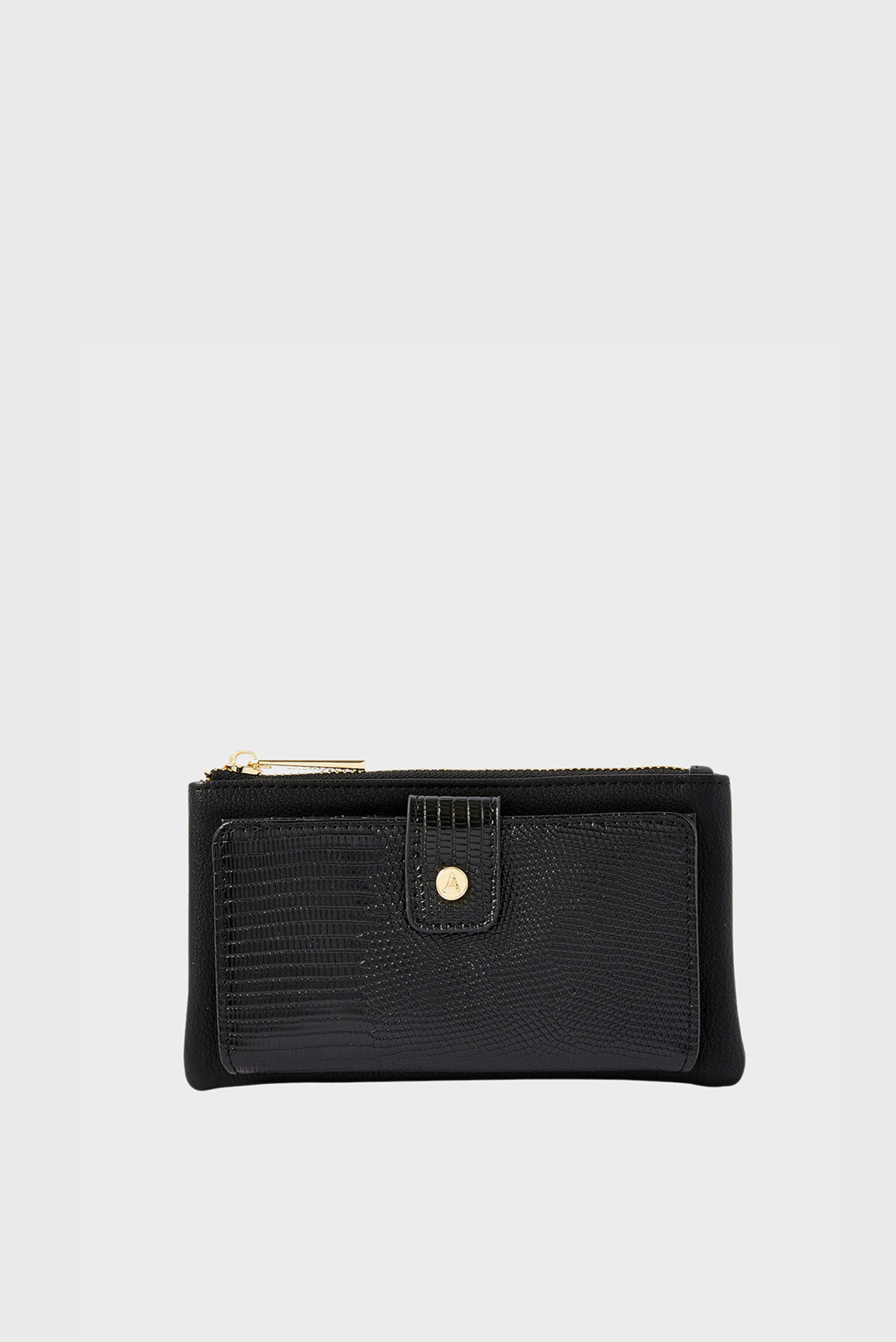 Жіночий чорний гаманець Reptile Large Zip Wallet 1