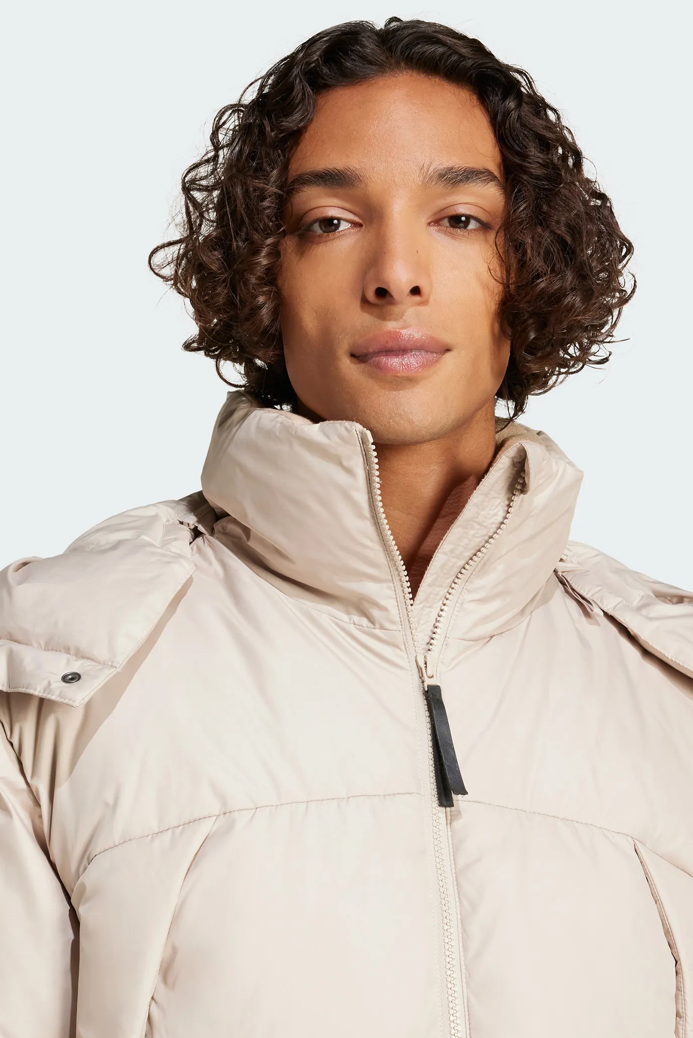 Чоловічий бежевий пуховик Big Baffle 4