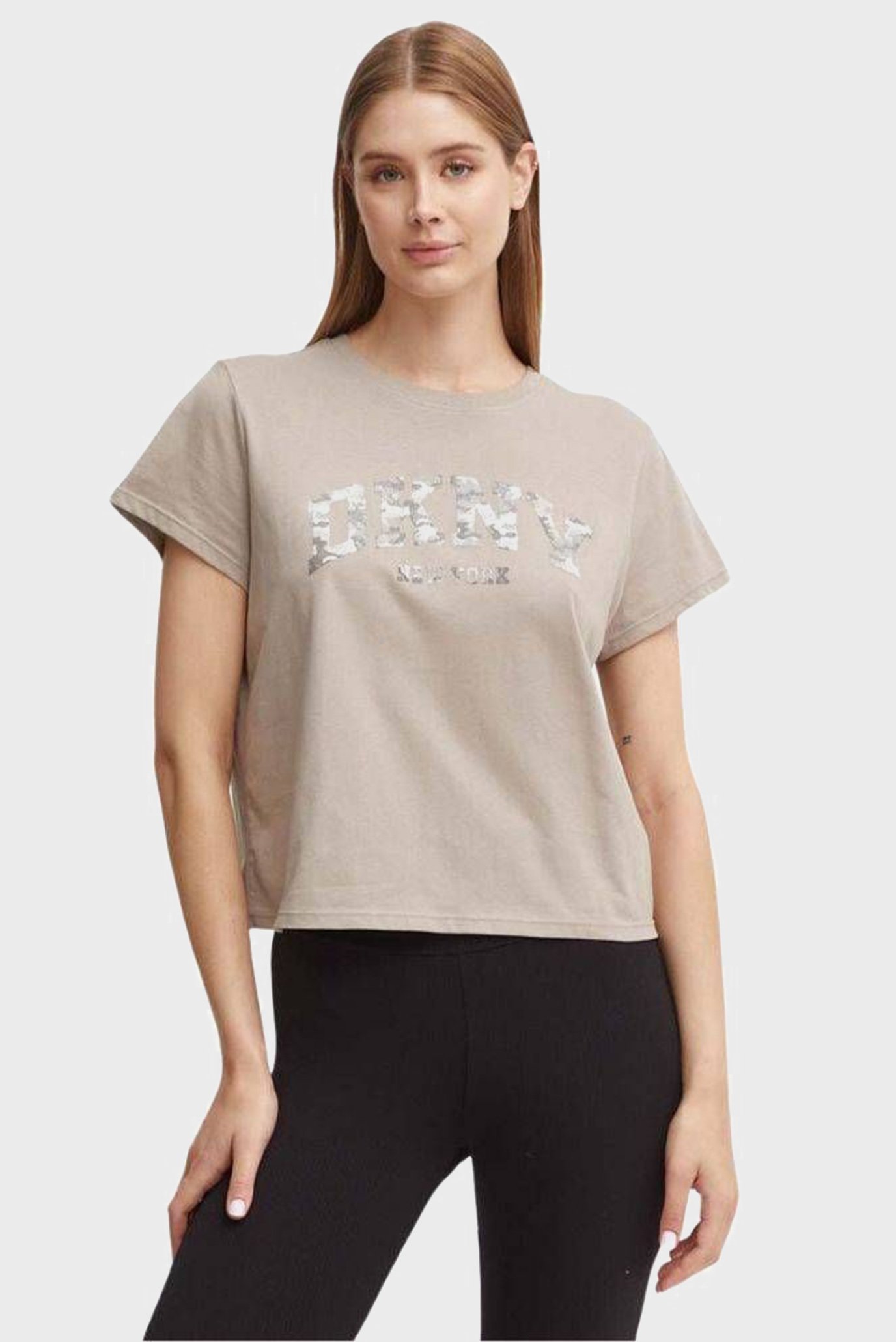 Женская бежевая футболка Бежевый S DKNY DP4T9991 Женская бежевая футболка Бежевый S DKNY DP4T9991