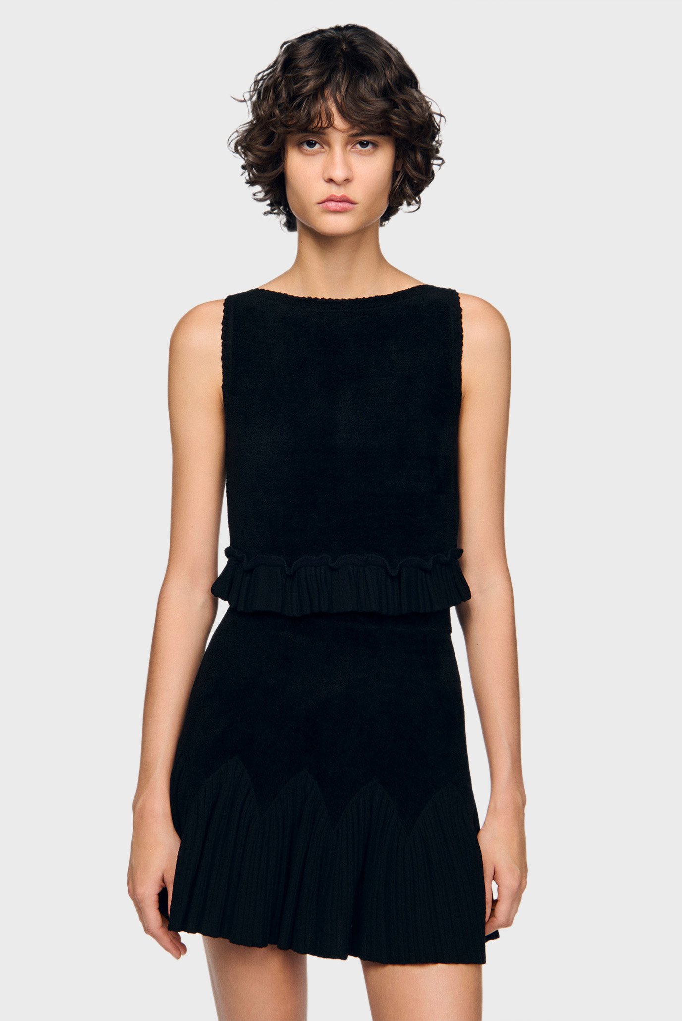 Женский черный топ Черный S Sandro SFPPU02724_Black Женский черный топ Черный S Sandro SFPPU02724_Black
