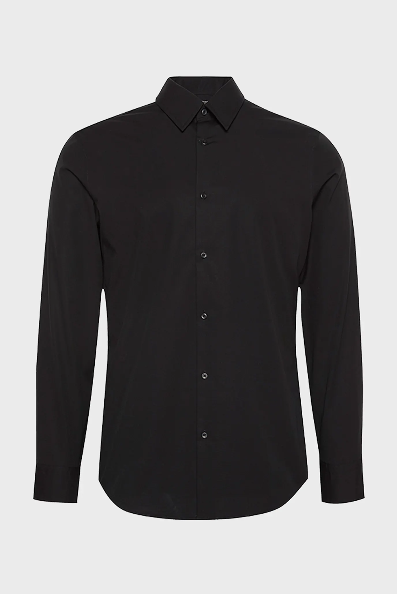 Мужская черная рубашка LS SOLID SUPIMA STRETCH 6