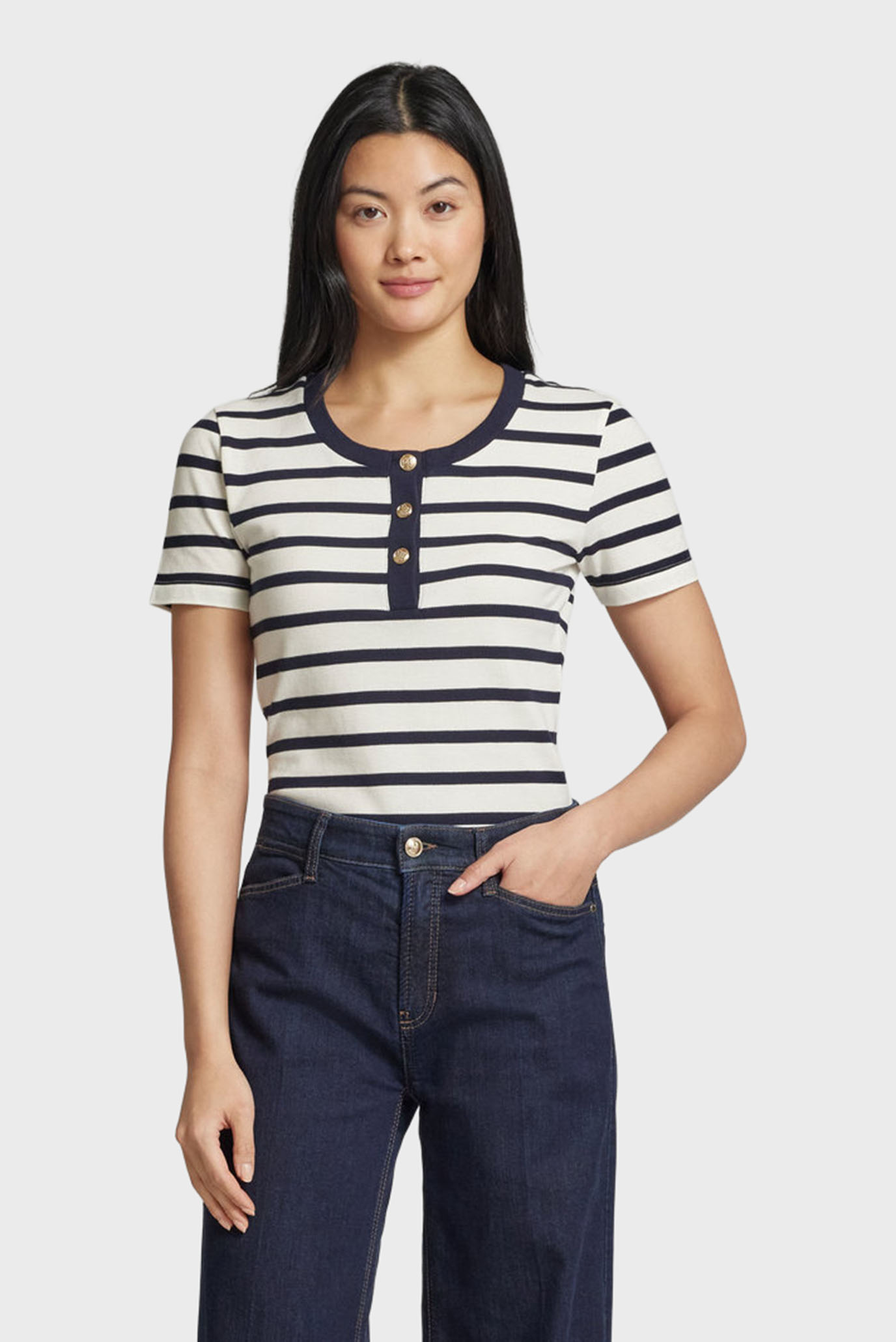 Женская белая футболка в полоску SLIM STRIPED PIQUE Белый M Gant 4200552 Женская белая футболка в полоску SLIM STRIPED PIQUE Белый M Gant 4200552