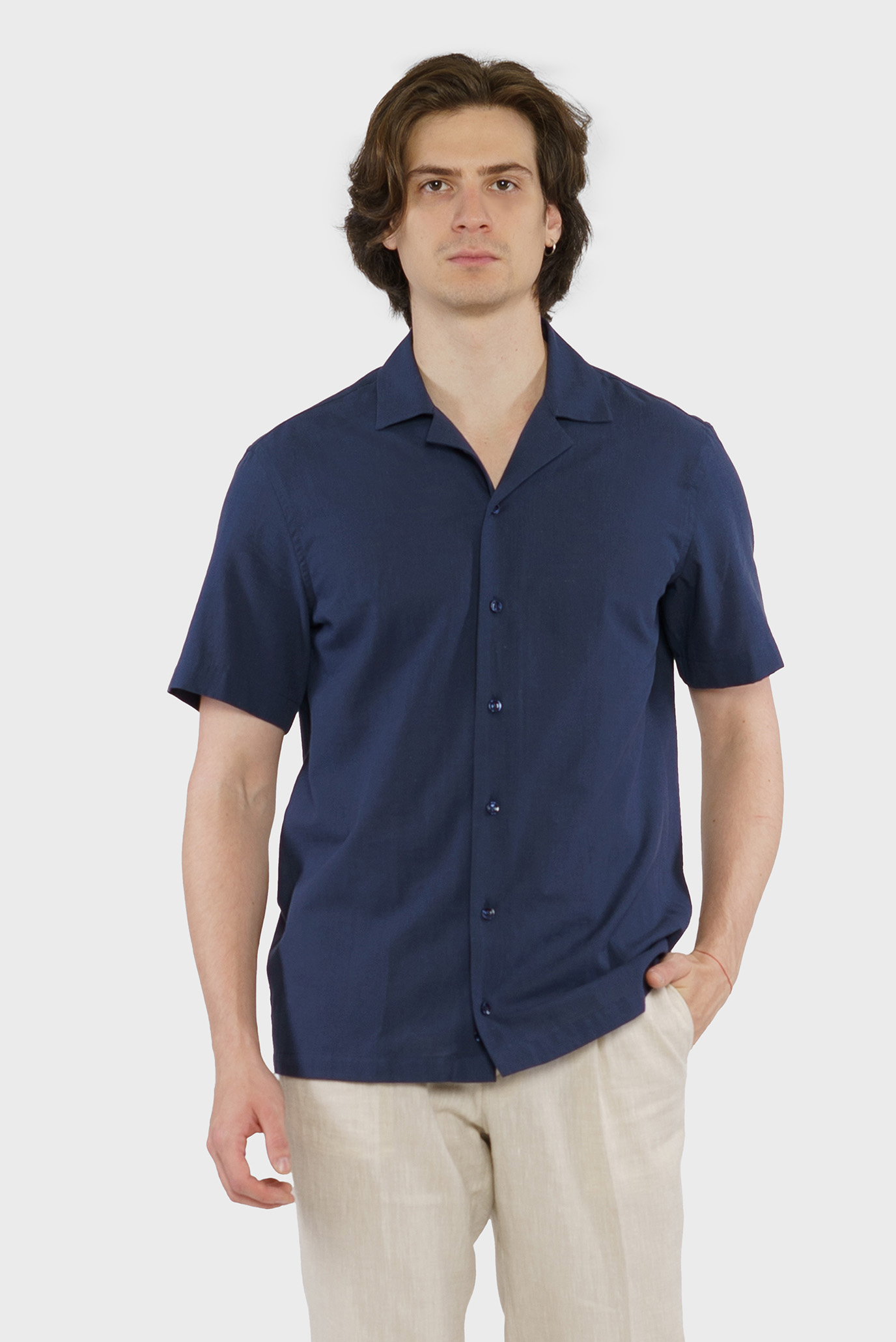 Мужская темно-синяя рубашка 1