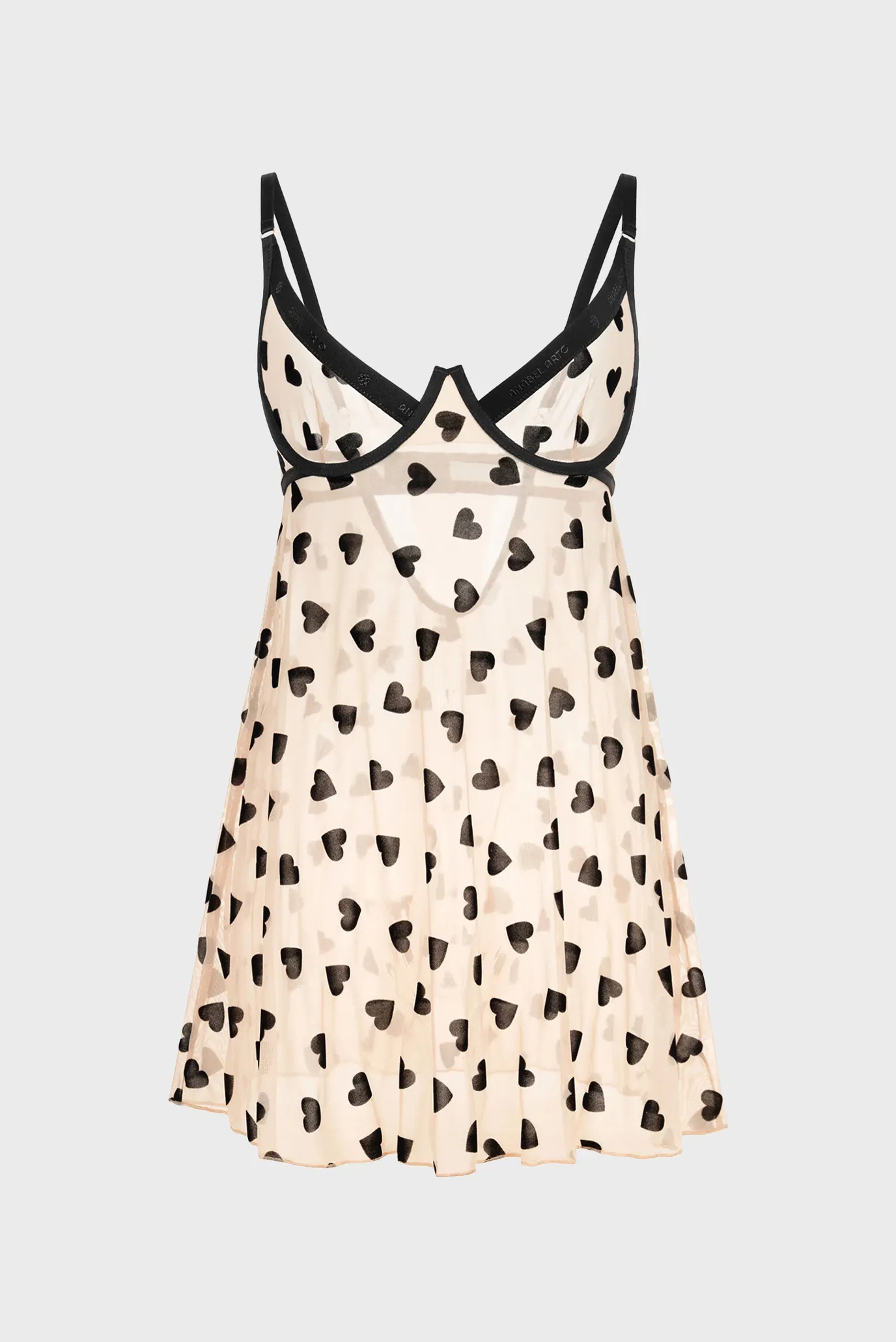 Жіноча бежева нічна сорочка з візерунком 1