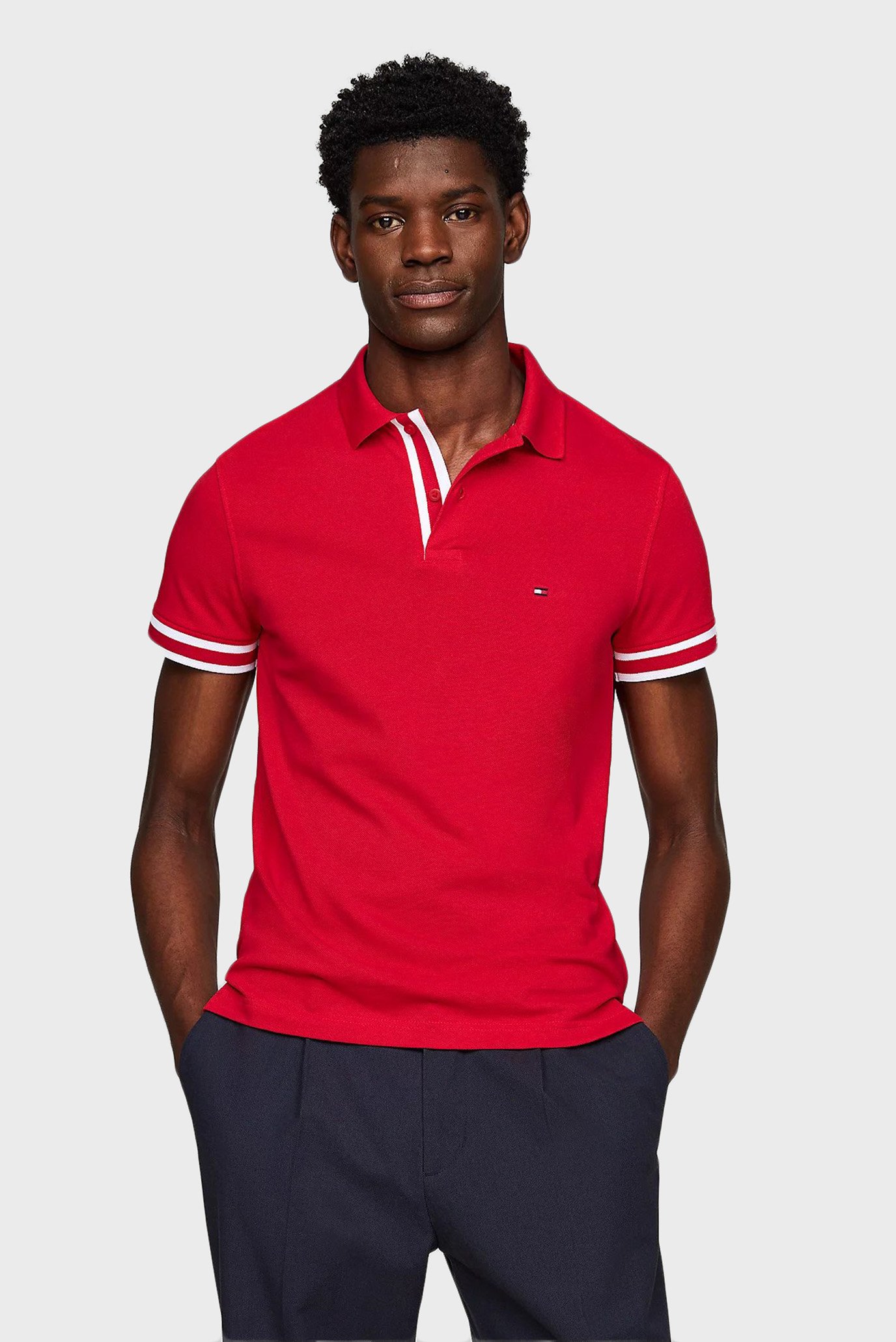 Чоловіче червоне поло MONOTYPE CUFF SLIM FIT POLO 1