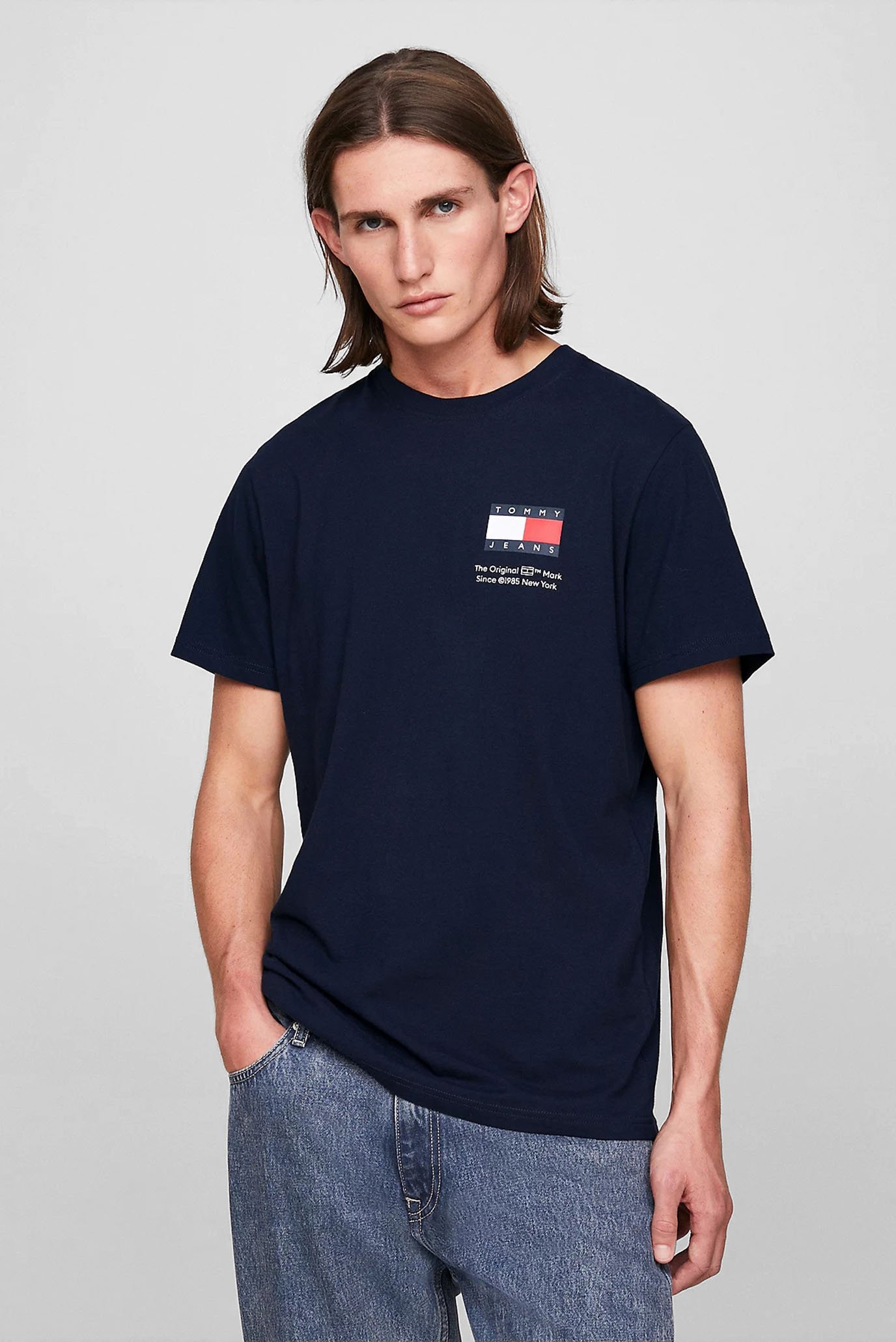 Чоловіча темно-синя футболка TJM SLIM ESSENTIAL FLAG TEE EXT 1