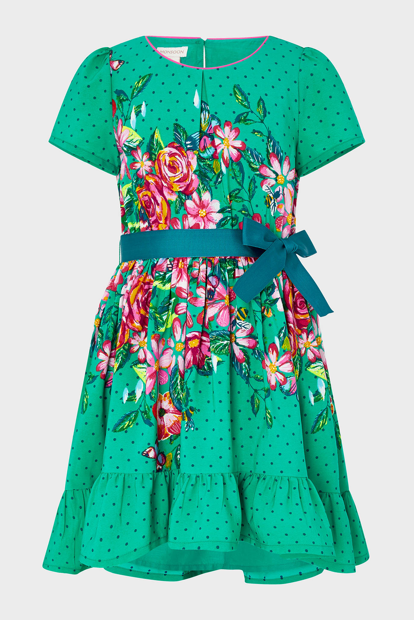 Детское зеленое платье Brielle Curved Dress 1