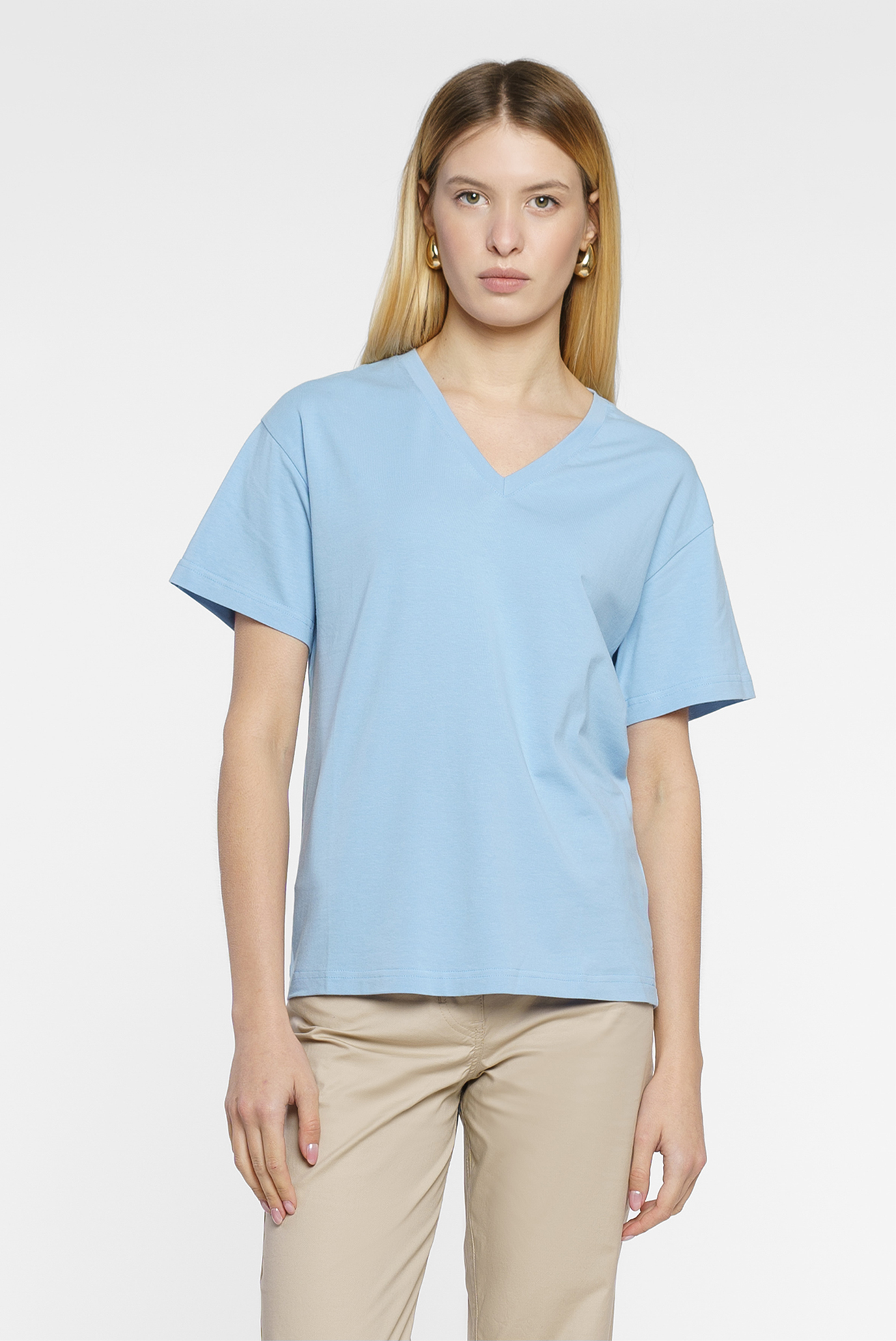 Женская голубая футболка 1