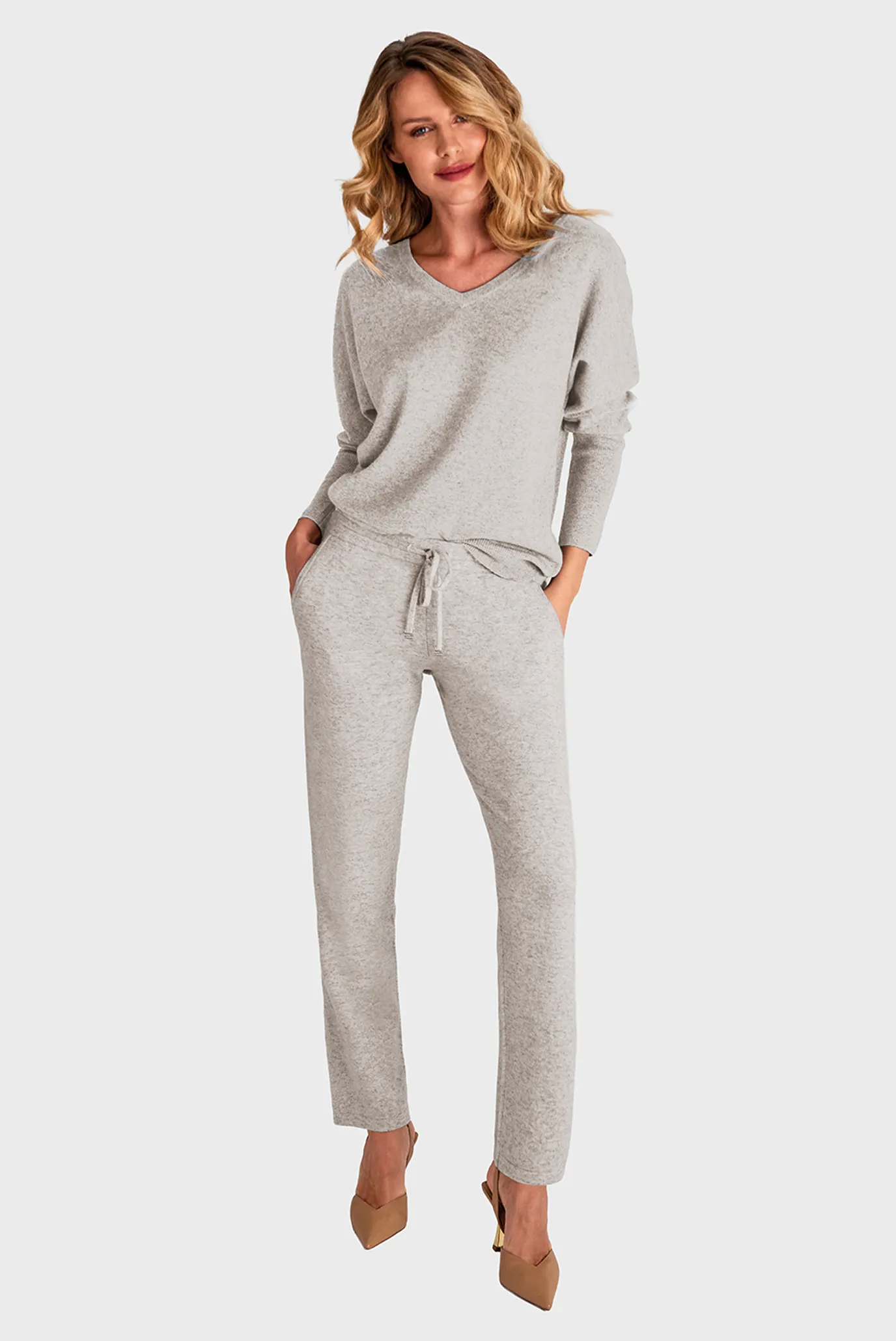 Жіночі сірі кашемірові брюки 1