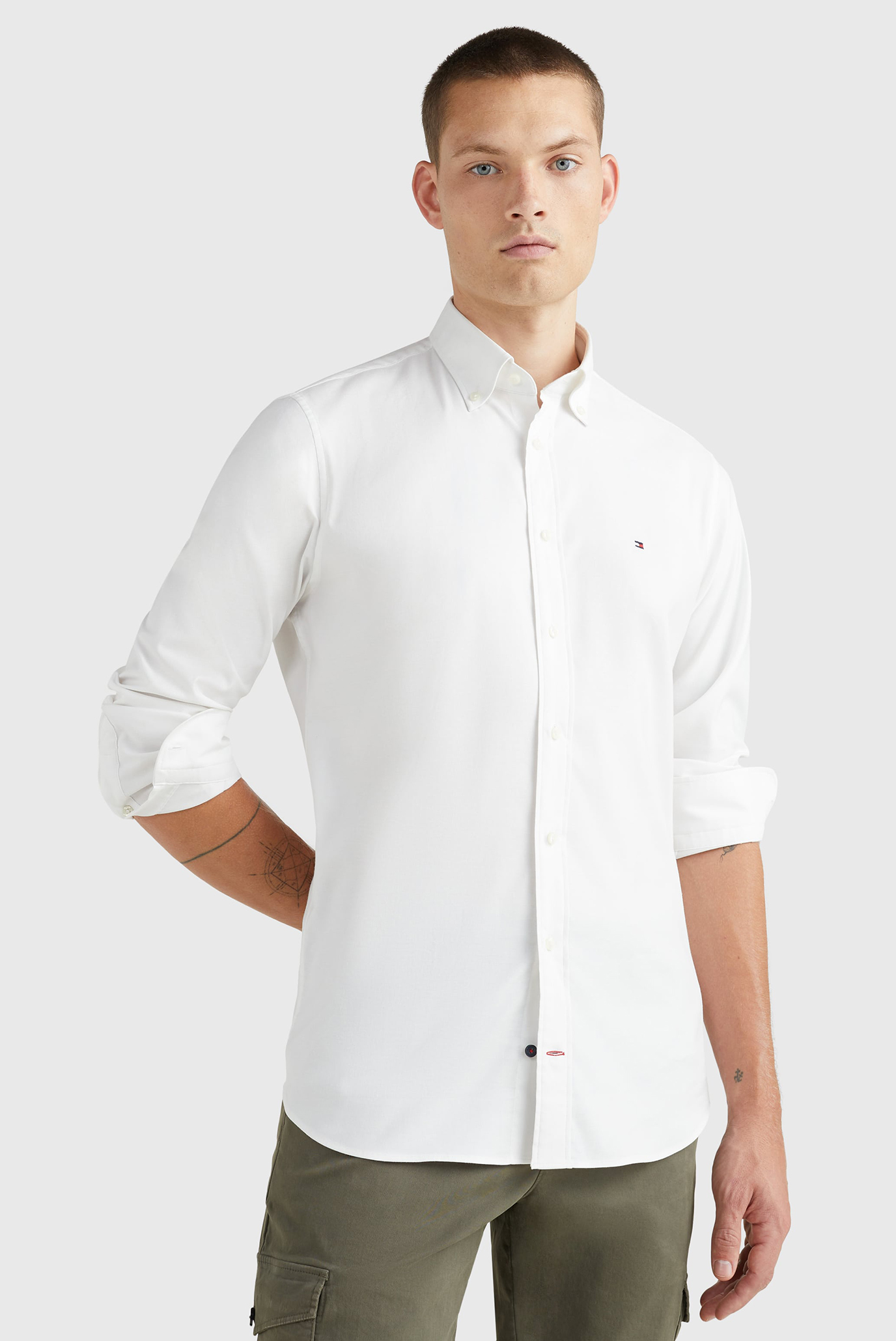 Чоловіча біла сорочка CL FLEX OXF RF 1